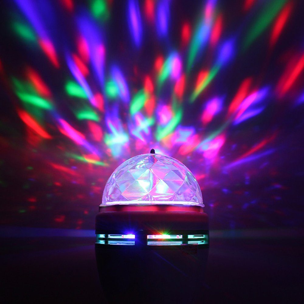 Rosnek LED Discolicht E26/E27 Blau, 3WkleineGröße, Birne Rotierenden RGB,Rotierenden,Bühne Rot, Club Grün, Glühbirne, Party LED