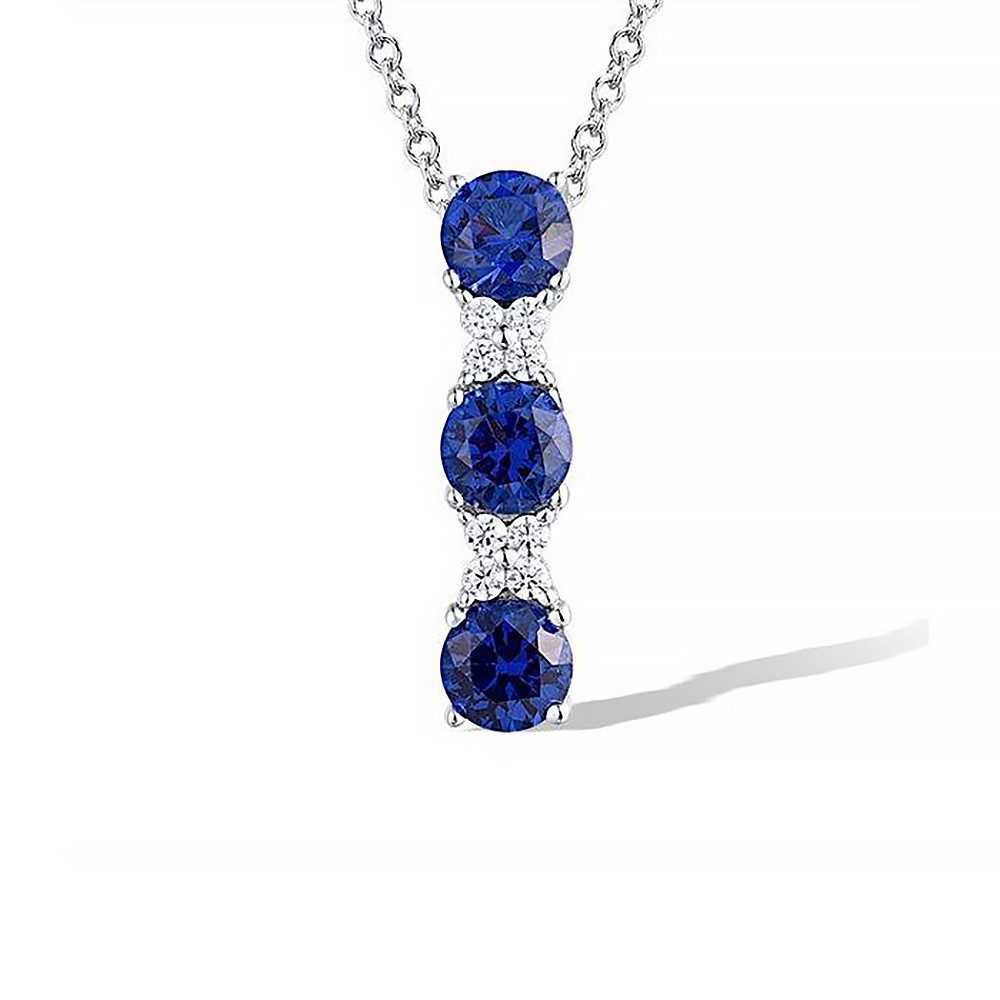 SOKOLOV Jewelry Kettenanhänger aus 925 Silber mit blauen und farblosen Zirkonia (1-tlg), Sterling Silber Anhänger Silberschmuck für Damen
