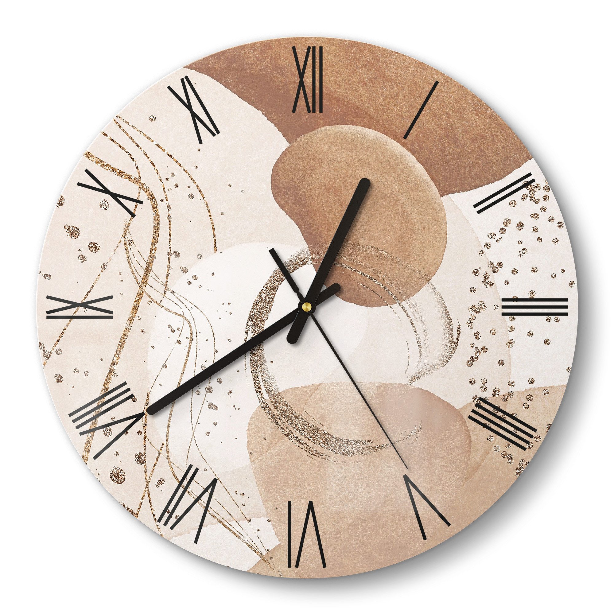 DEQORI Wanduhr 'Erdfarbene Eleganz' (Glas Glasuhr günstig online kaufen