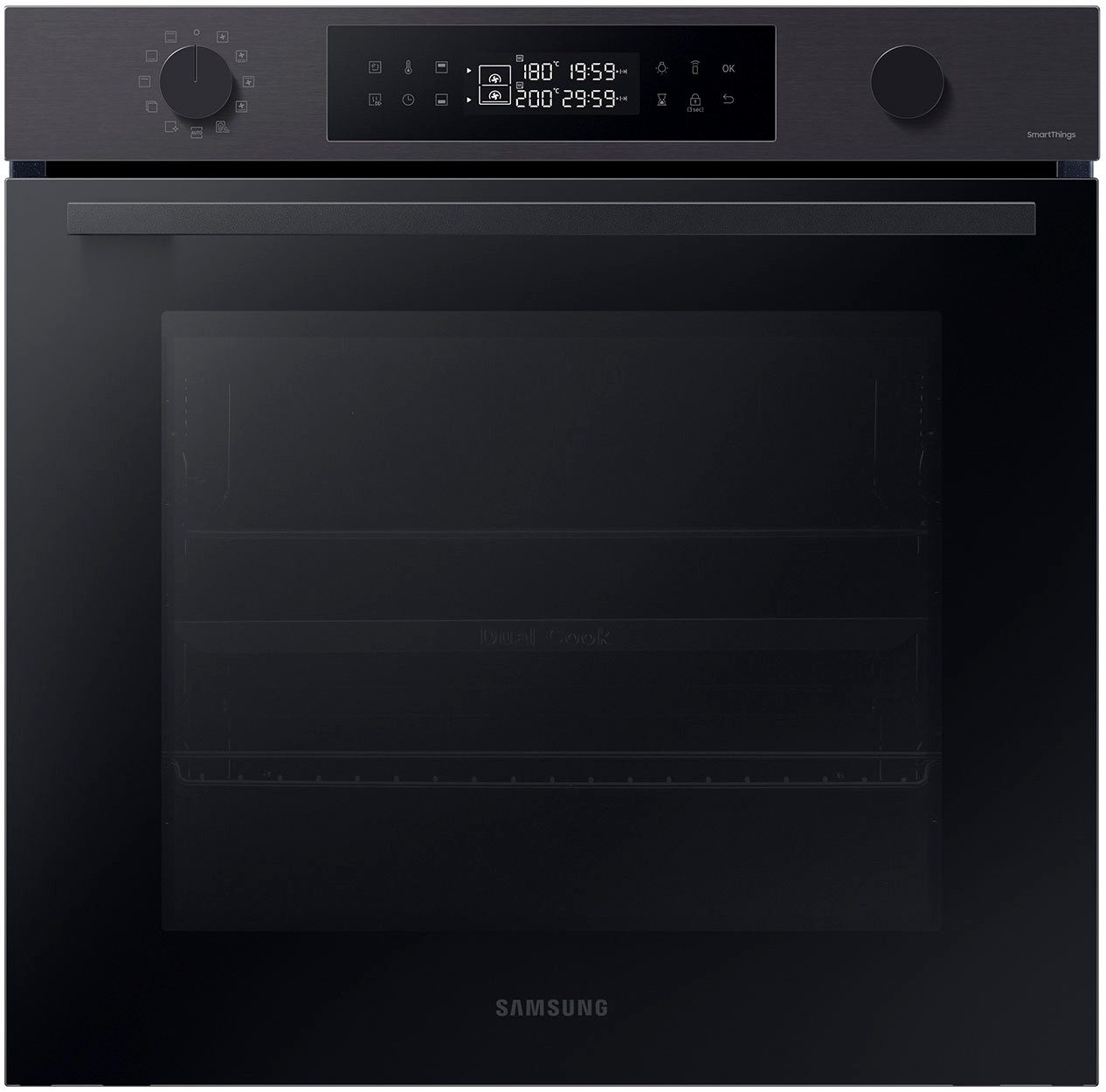 Samsung Pyrolyse Backofen Serie 4 NV7B44503DB, mit Teleskopauszug nachrüstbar, Pyrolyse-Selbstreinigung, mit 40 Automatikprogrammen, XXL-Innenraum
