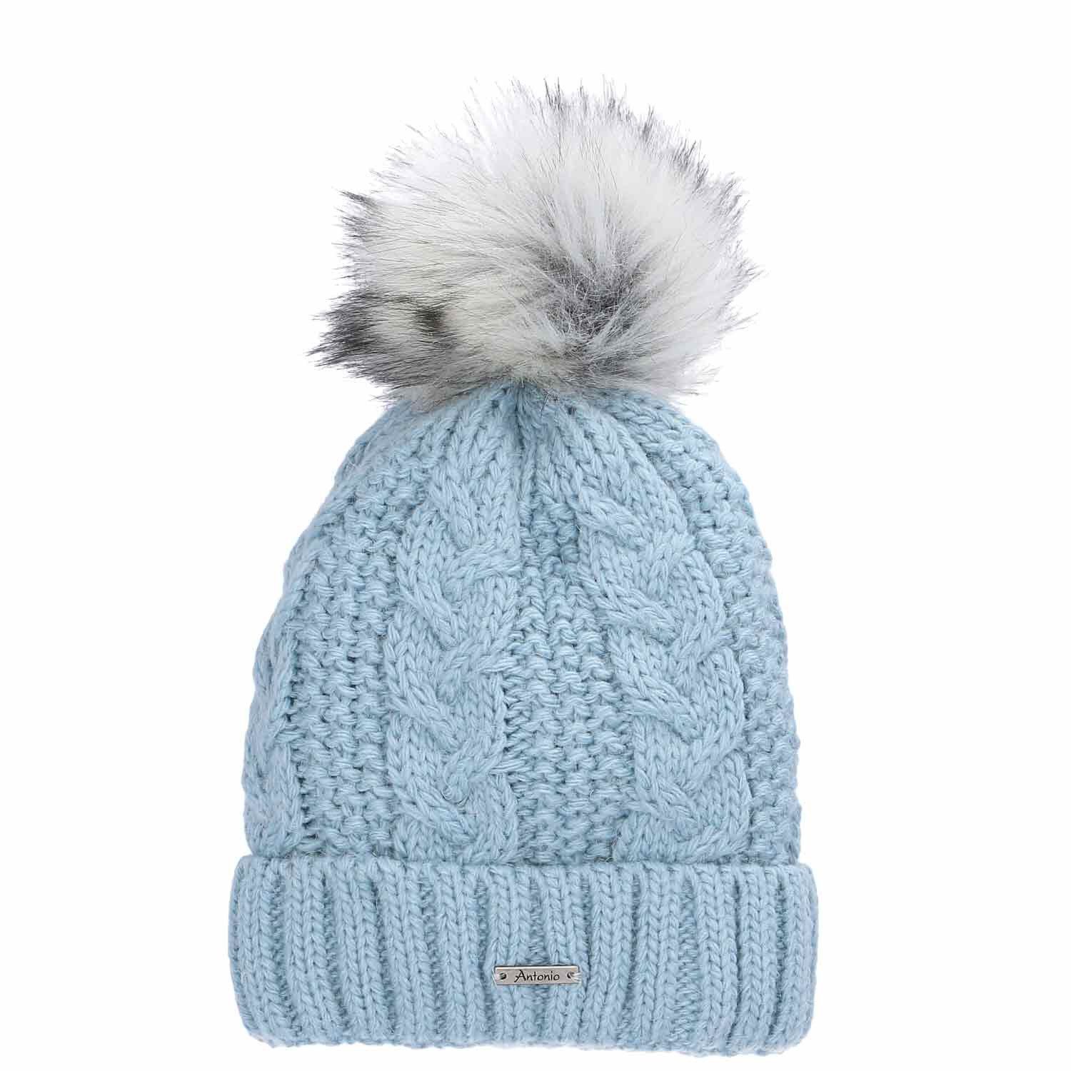 Antonio Strickmütze Antonio Winter Strick Mütze Beanie ice blue (1-St) günstig online kaufen