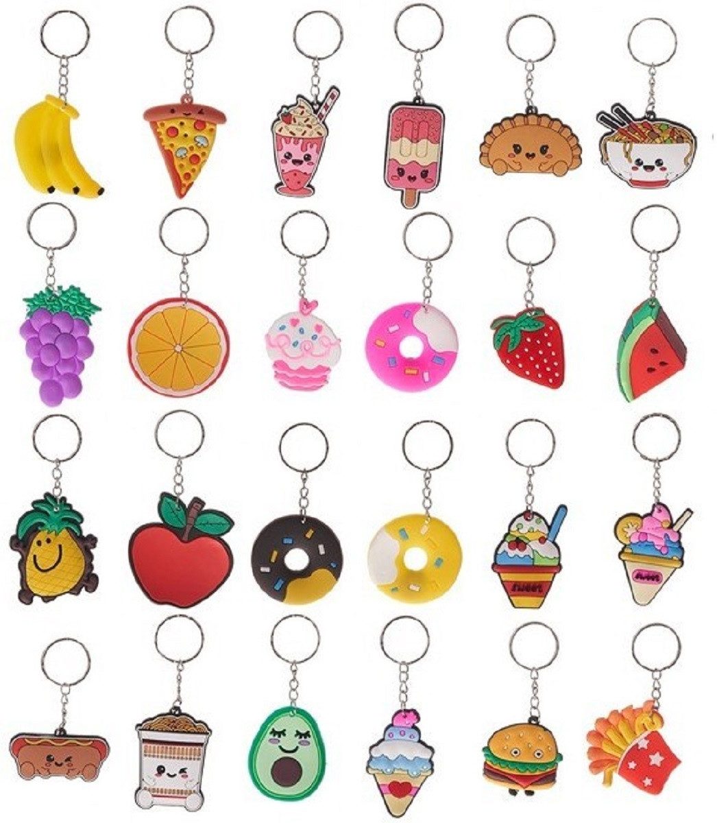 Whitehouse Leisure International Ltd Schlüsselanhänger Schlüsselanhänger Kinder Mini Anhänger keychain Donut schwarz, Schlüsselanhänger Food Essen Lebensmittel Geschenk Hund Frau Herren