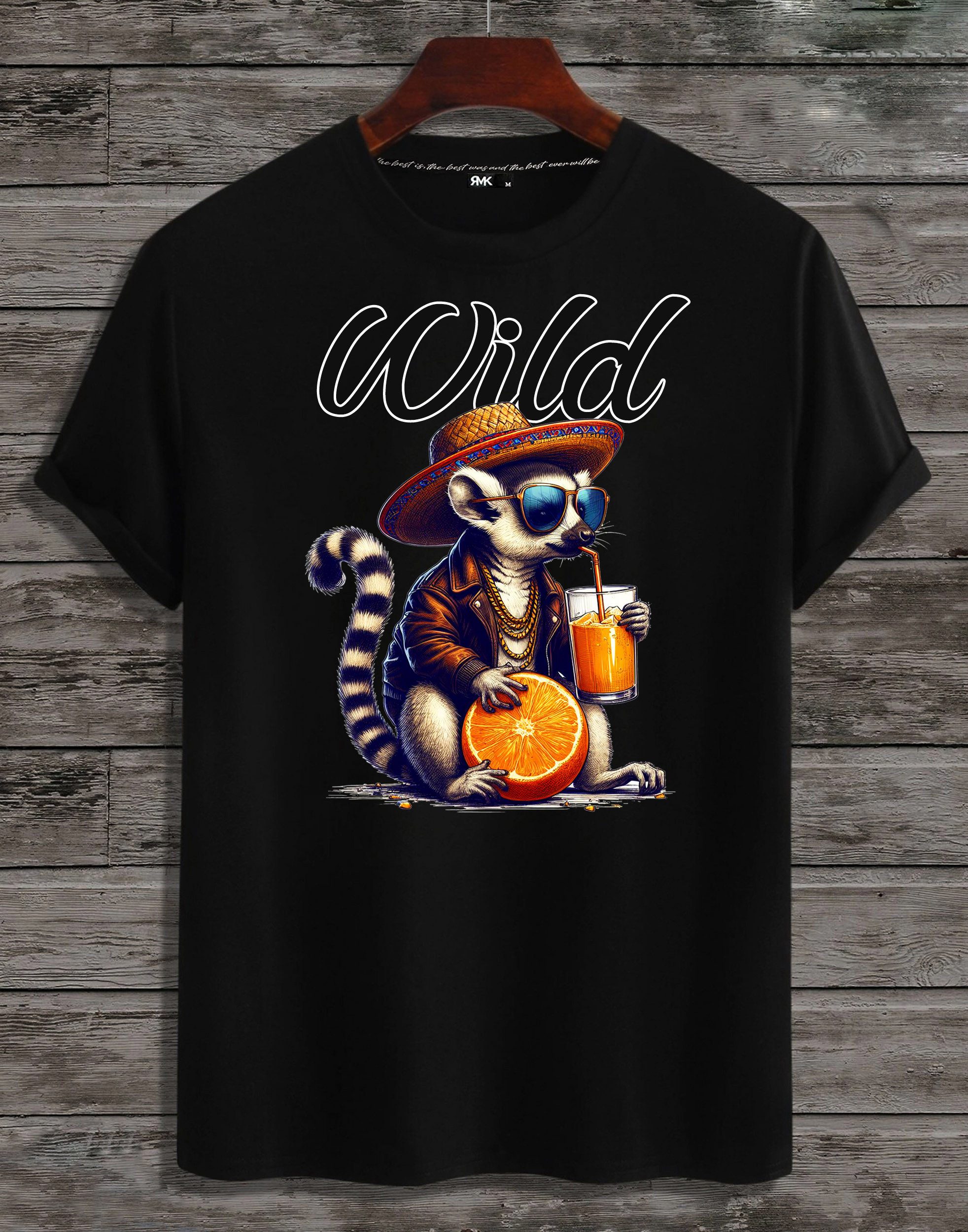 RMK T-Shirt Herren Print-Shirt T-Shirt Basic Vintage Wild Orange aus Baumwo günstig online kaufen
