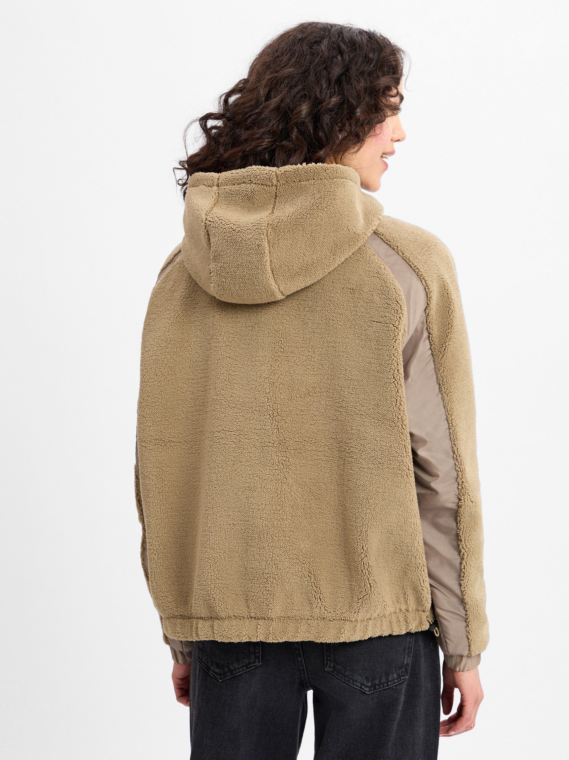 PEGADOR Sweatjacke Bonny Teddy Fabric Mix Halfzip günstig online kaufen