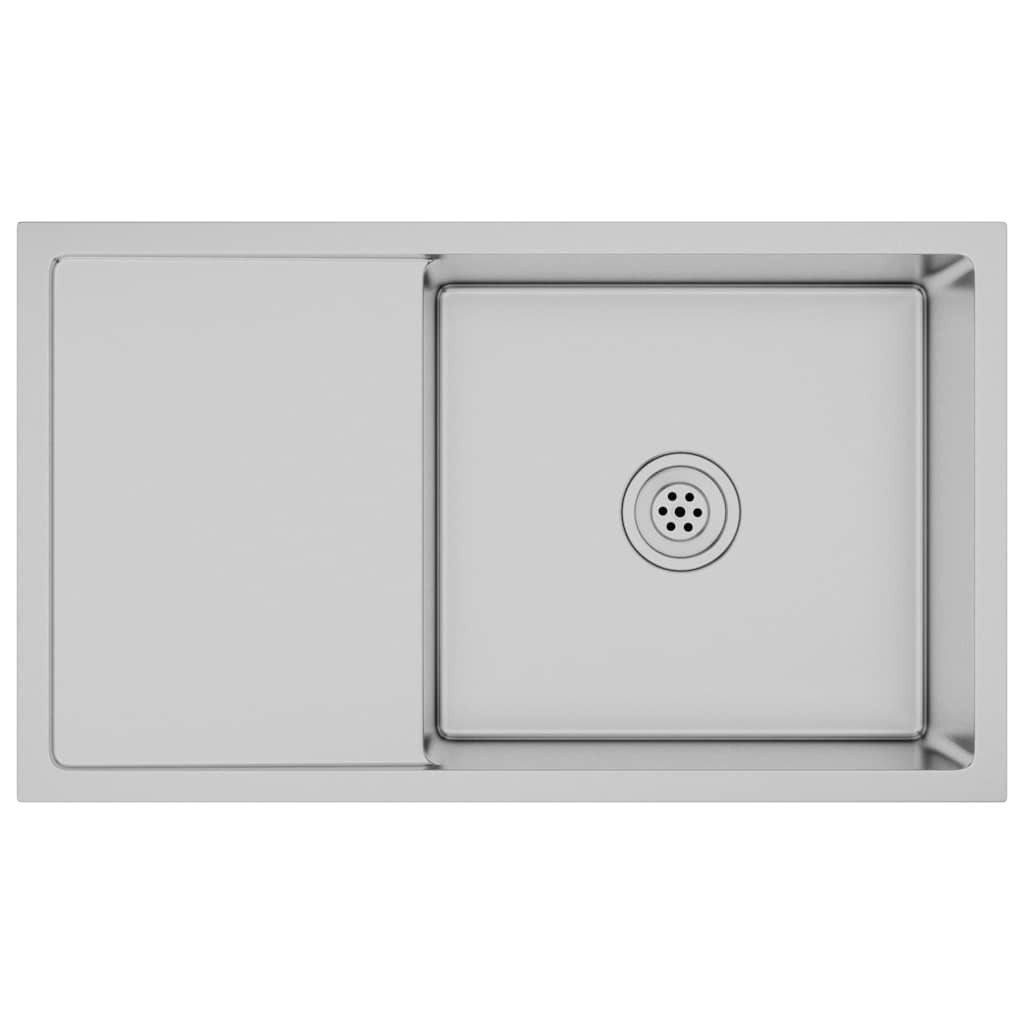 vidaXL Einbauspüle Handgemachte Einbauspüle Edelstahl, 44/75 cm