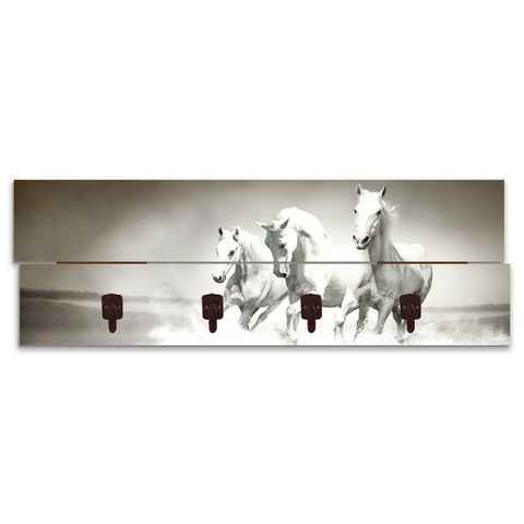 Artland Garderobenleiste Herde von weißen Pferden, teilmontiert