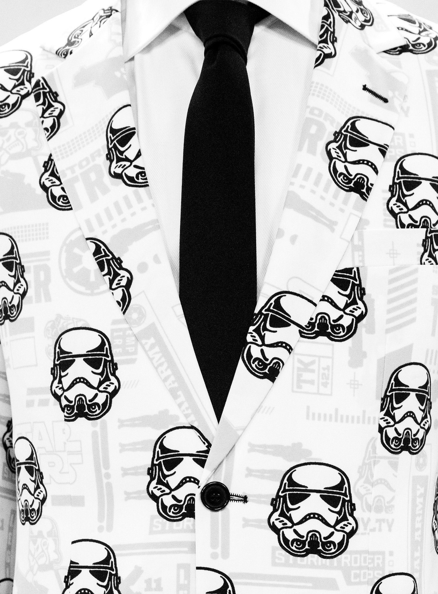 Opposuits Kostüm Stormtrooper Slim-fit Sakko - Karneval Fasching, Auch ohne Hose top: stylishes Sakko mit Krawatte