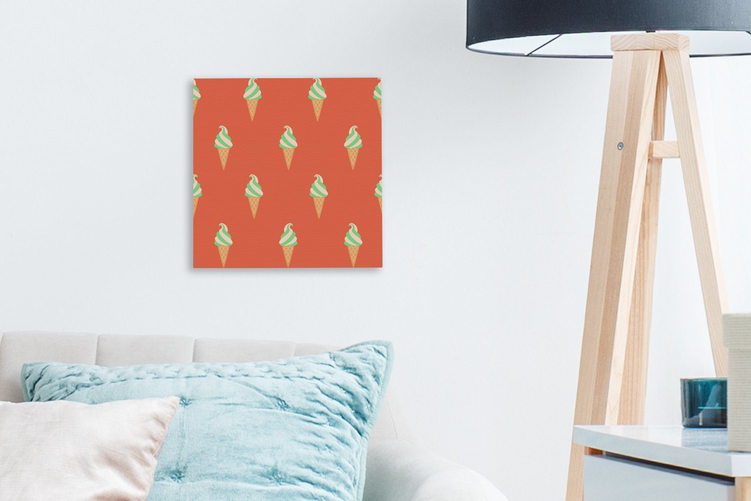 OneMillionCanvasses® Leinwandbild - - Eis St), Bilder Wohnzimmer Leinwand Schlafzimmer - für Muster Rot, Grün (1