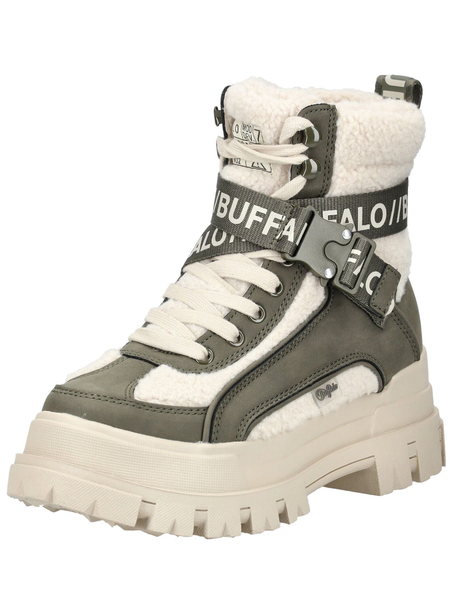 Buffalo Stiefelette Lederimitat/Textil Schnürstiefelette günstig online kaufen