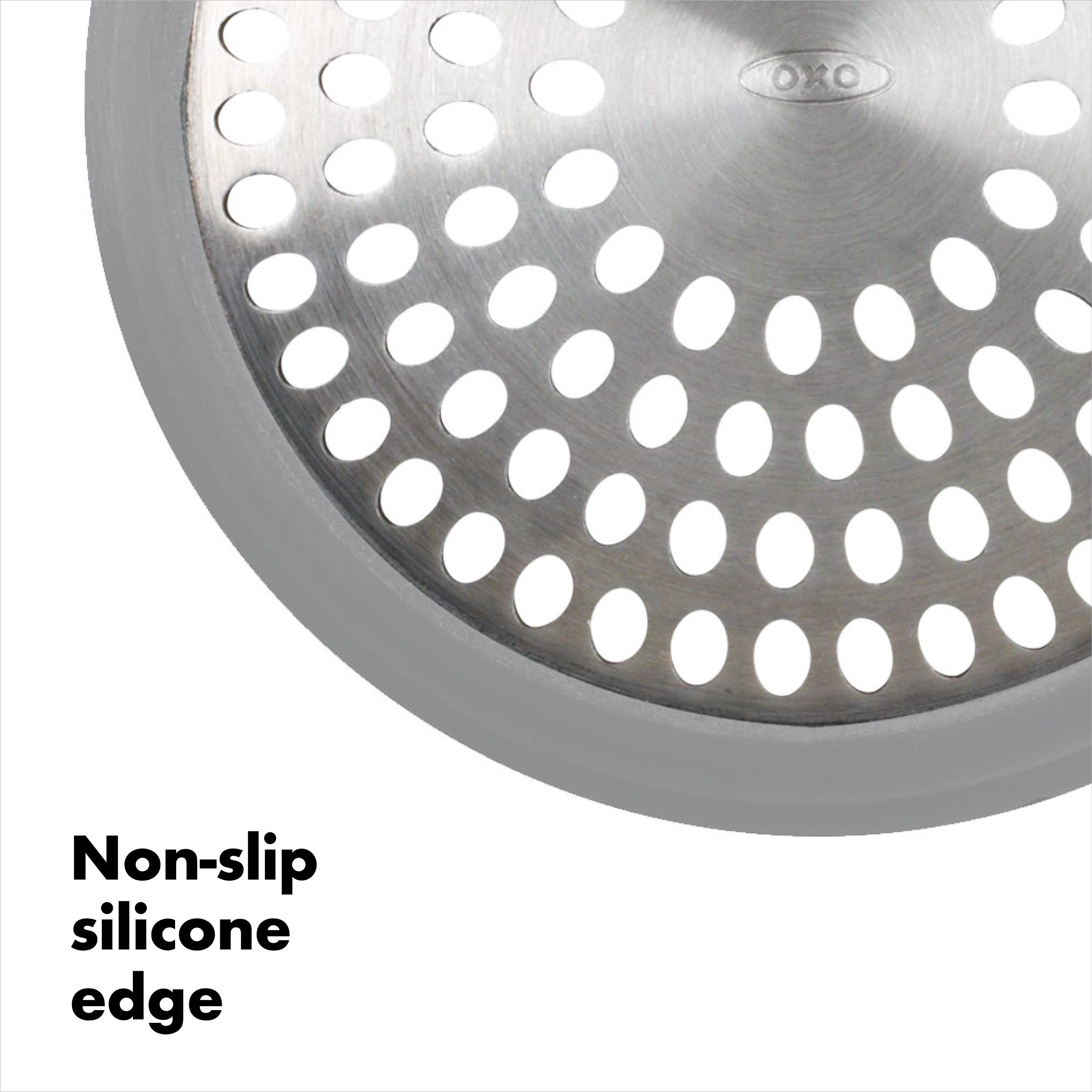 OXO Good Grips Abflusssieb Badewannen - Sieb, Edelstahl, Silikon, (1-St)