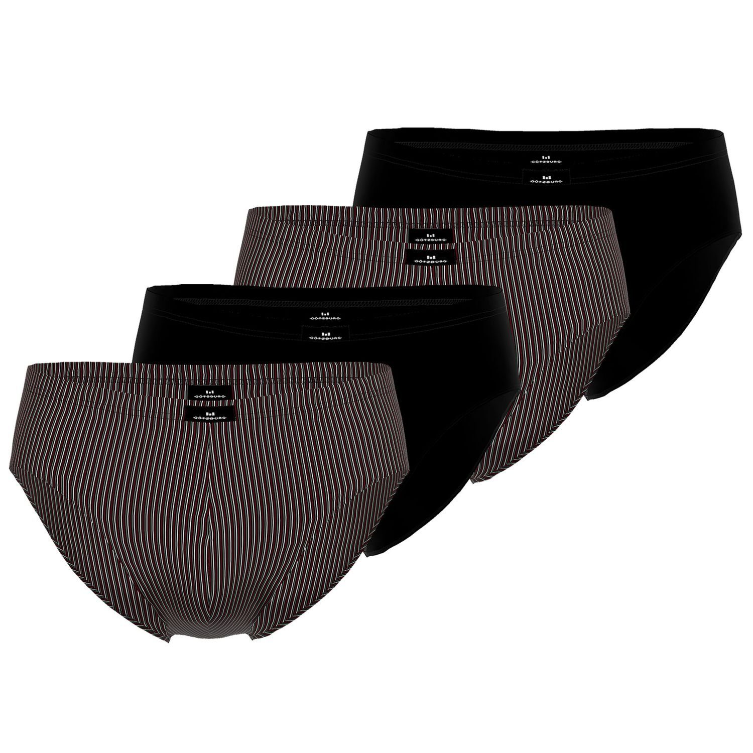 GÖTZBURG Slip (4-St) mit Elasthan, formstabil, spürbar weich, im 4er Pack schwarz gestreift