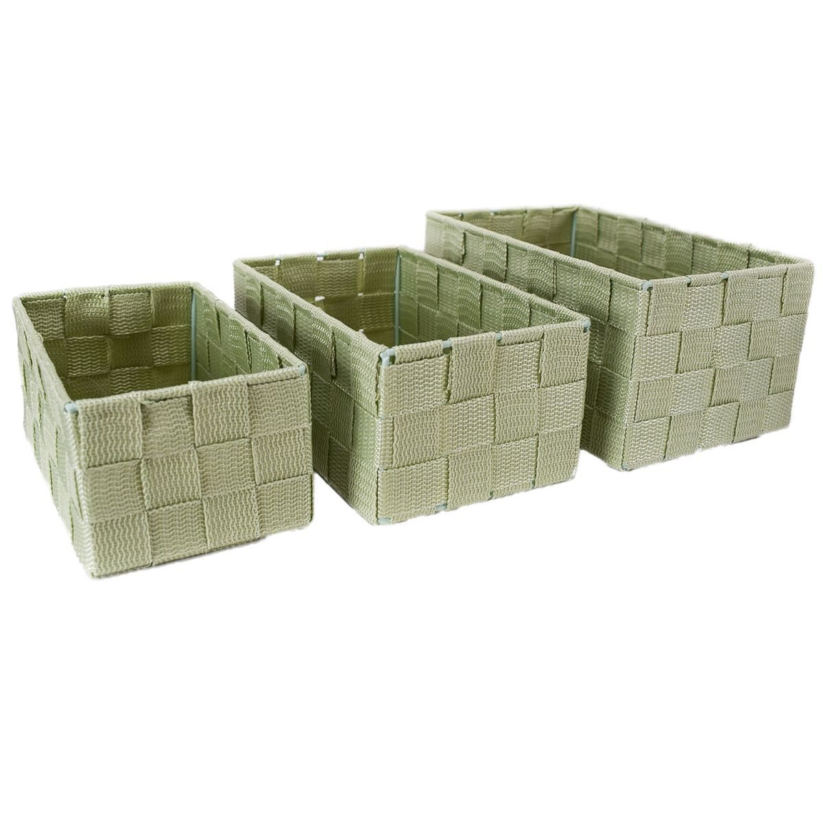 Marabellas Shop Organizer 3er-Set geflochtene Aufbewahrungsboxen für Badezimmer Textil-Körbe (3 St), dekorativ verwendbar, Modell: Aufbewahrungsboxen 3er-Set
