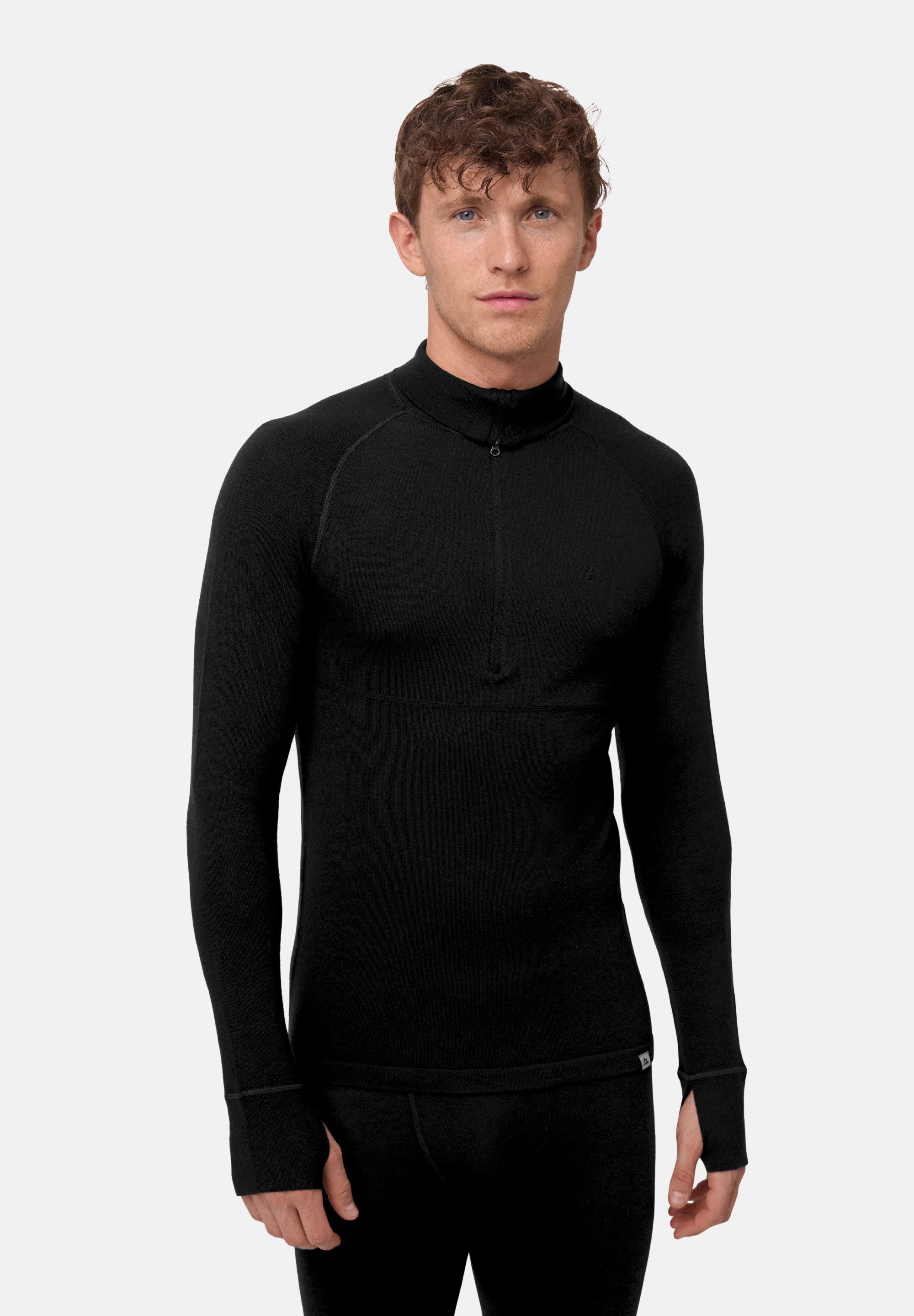 DANISH ENDURANCE Funktionsshirt Thermal w/ Halfzip Merino Thermounterwäsche Herren, warmes Funktionsset mit Zipper