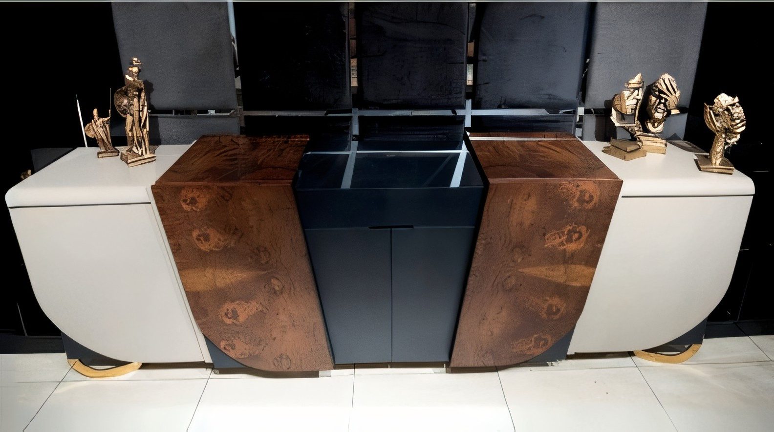 Xlmoebel Sideboard Beigefarbene Holz-Konsole von XLMOEBEL für Flur und Wohnzimmer (1 St), Made in Europa