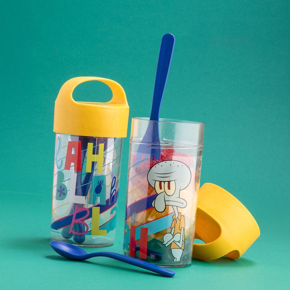 KOZIOL Trinkflasche BUDDY SNACK 0,5 SPONGEBOB SQUIDWARD Snackpot