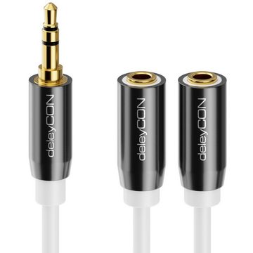 deleyCON deleyCON 0,2m Audio Klinken Y Splitter Kabel - 3,5mm Stecker zu 2x Audio-Kabel