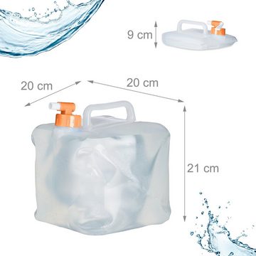 relaxdays Kanister Faltbarer Wasserkanister im 4er Set, 5 Liter
