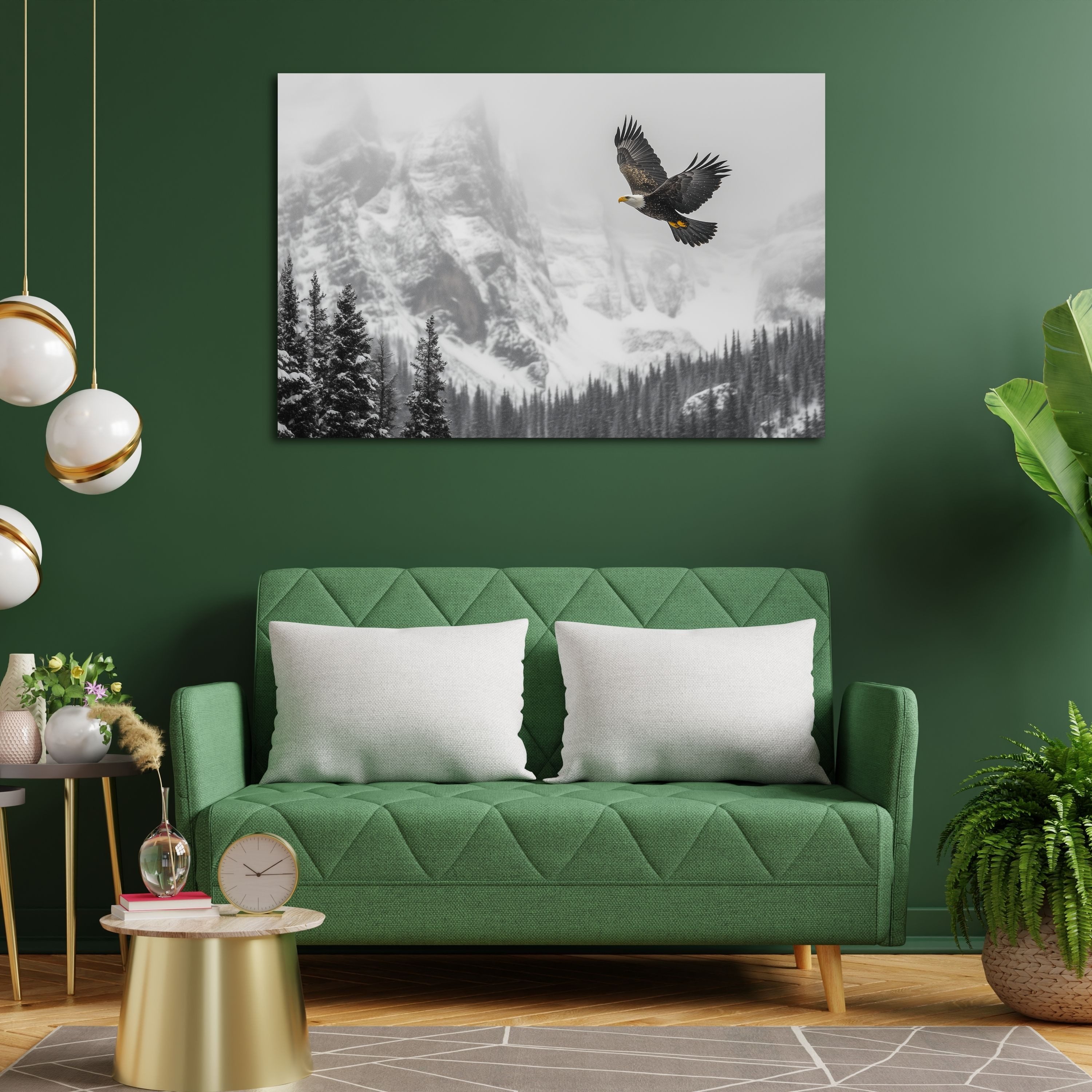 DARO Design Leinwandbild Modern Abstrakt Wandbilder XXL Wandbild Wand Deko Leinwand Bilder, (Adler - Bild groß Wohnzimmer Schlafzimmer Küche Esszimmer Einteilig Querformat Fotodruck Leinwände Wanddeko Abstrakte Kunst Boho), 30x20cm