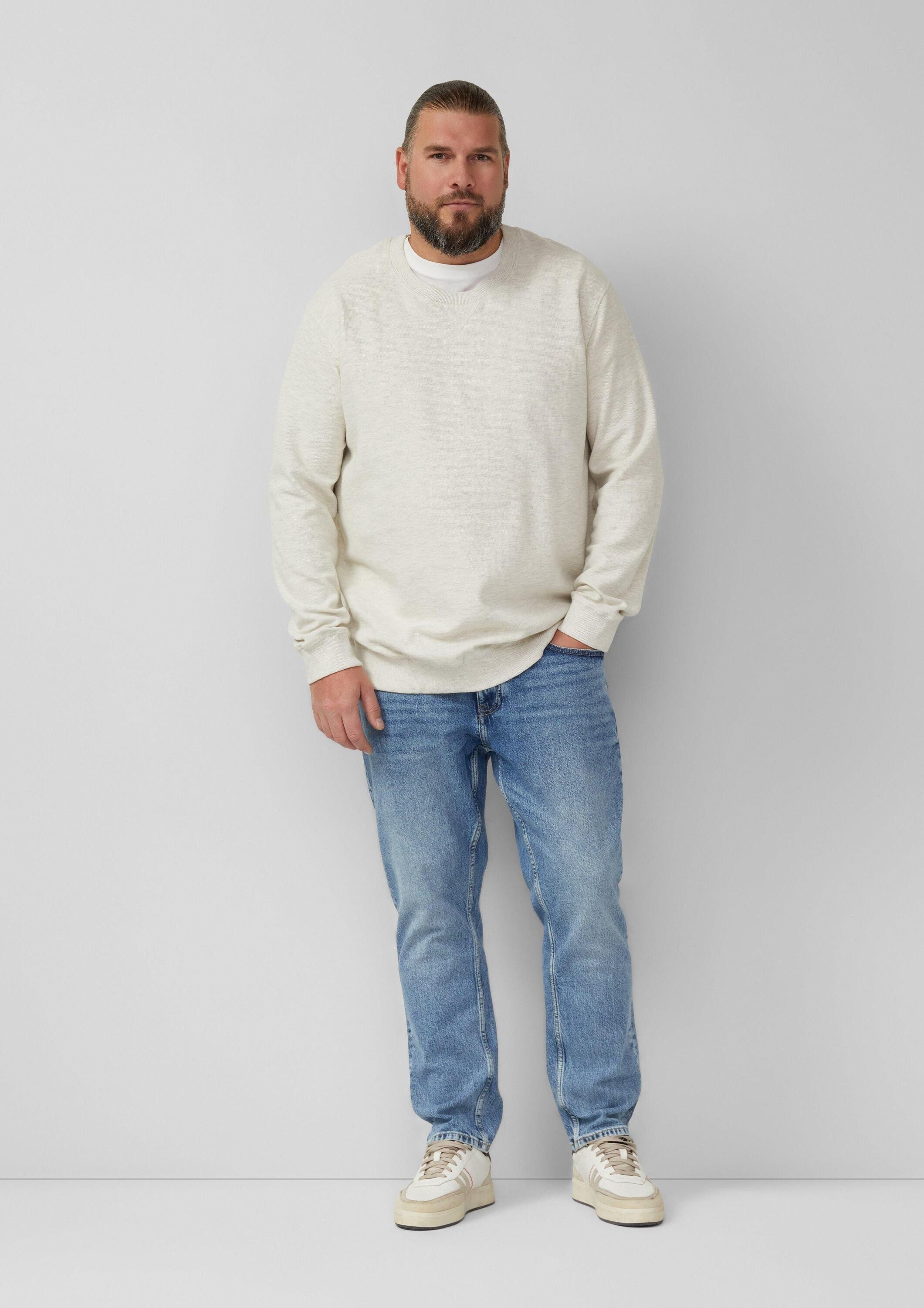 s.Oliver Sweatshirt Sweatshirt Strukturiertes Sweatshirt mit Rippbündchen