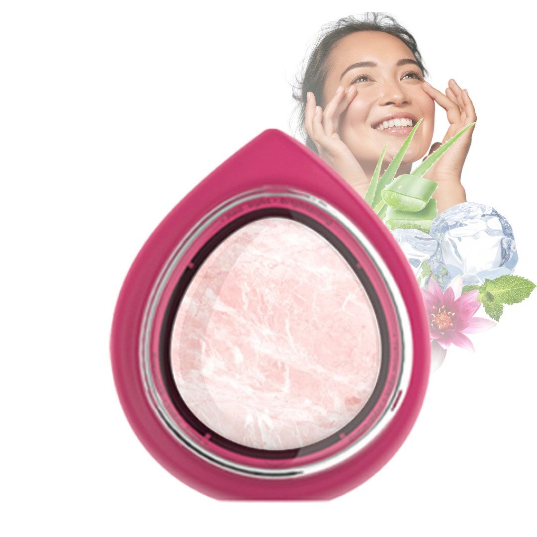 BeautiQ Gesichtsmassagegerät Rosenquarz Lumière, Anti-Aging Wunder, Beautygerät Gesicht, faltenfrei, 3 Stufen LED-Therapie für strahlende, rosige Haut, Rosenquarz Stein