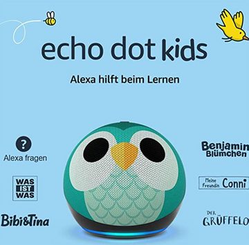 Amazon Echo Dot Kids (5. Gen., 2022) / Alexa / Eulen Design Bluetooth-Lautsprecher