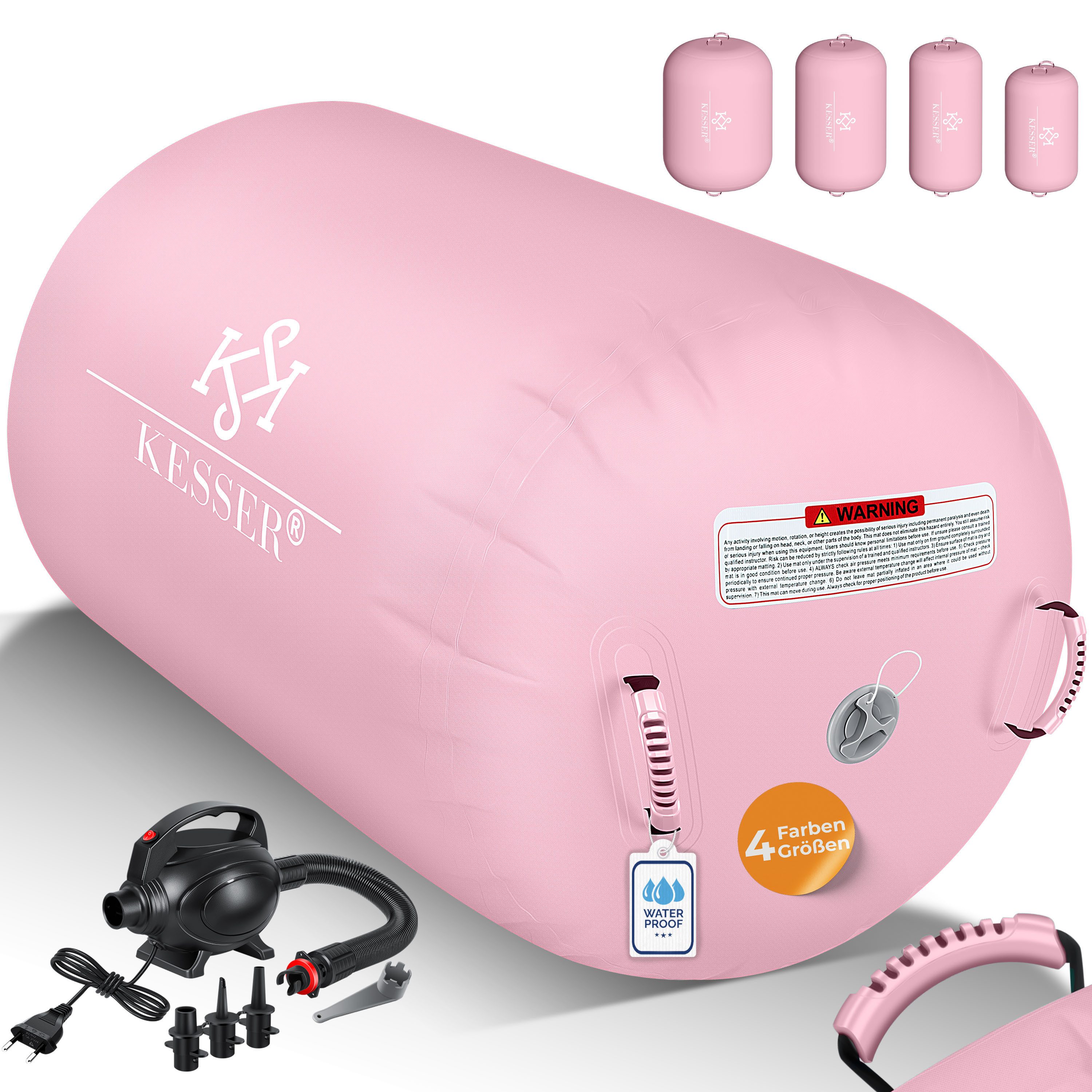 KESSER Gymnastikmatte, Aufblasbare Air Roll Airtrack, Gymnastik-Rolle inkl. Tragetasche