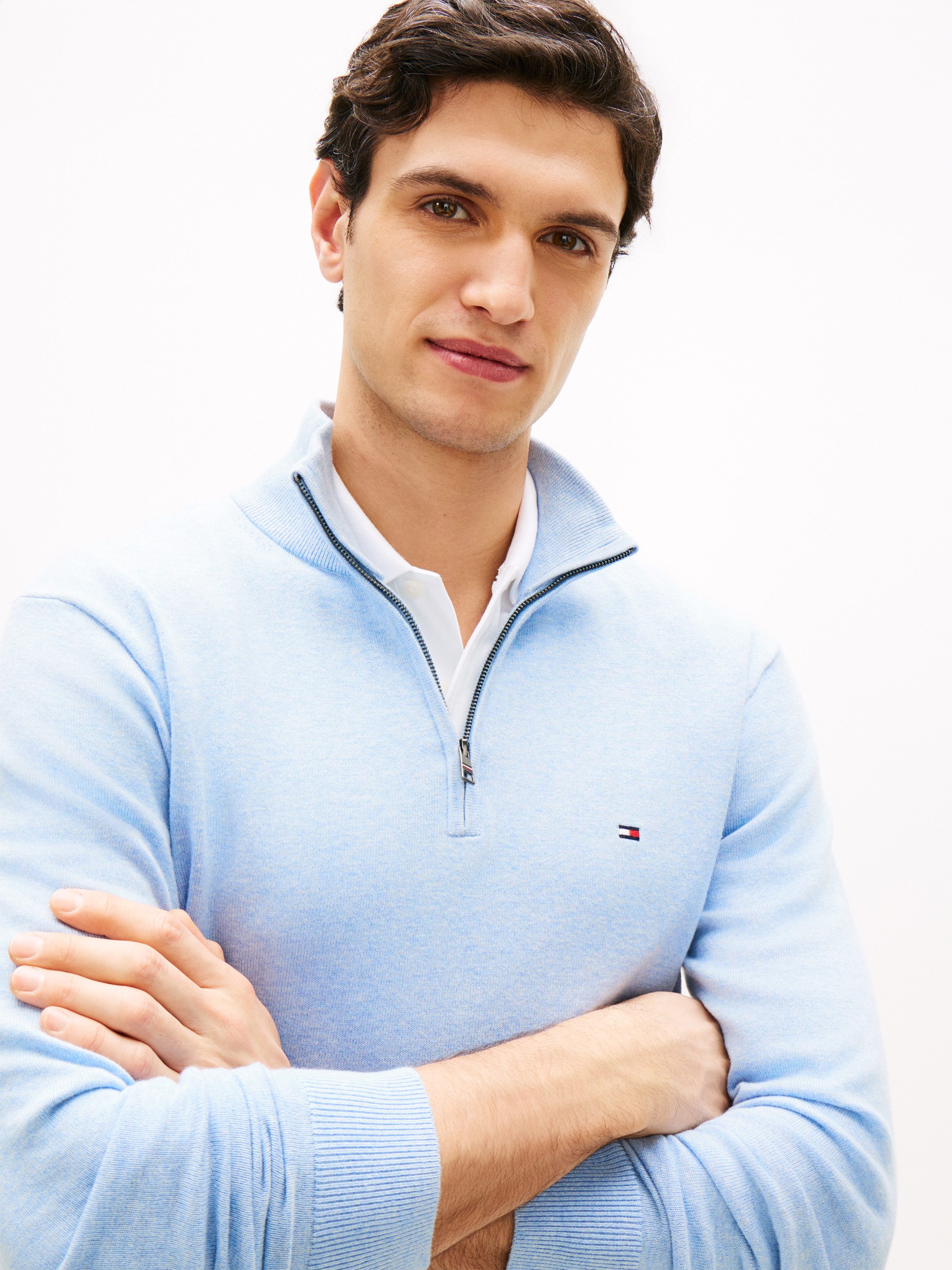 Tommy Hilfiger Troyer ESSENTIAL COTTON ZIP MOCK