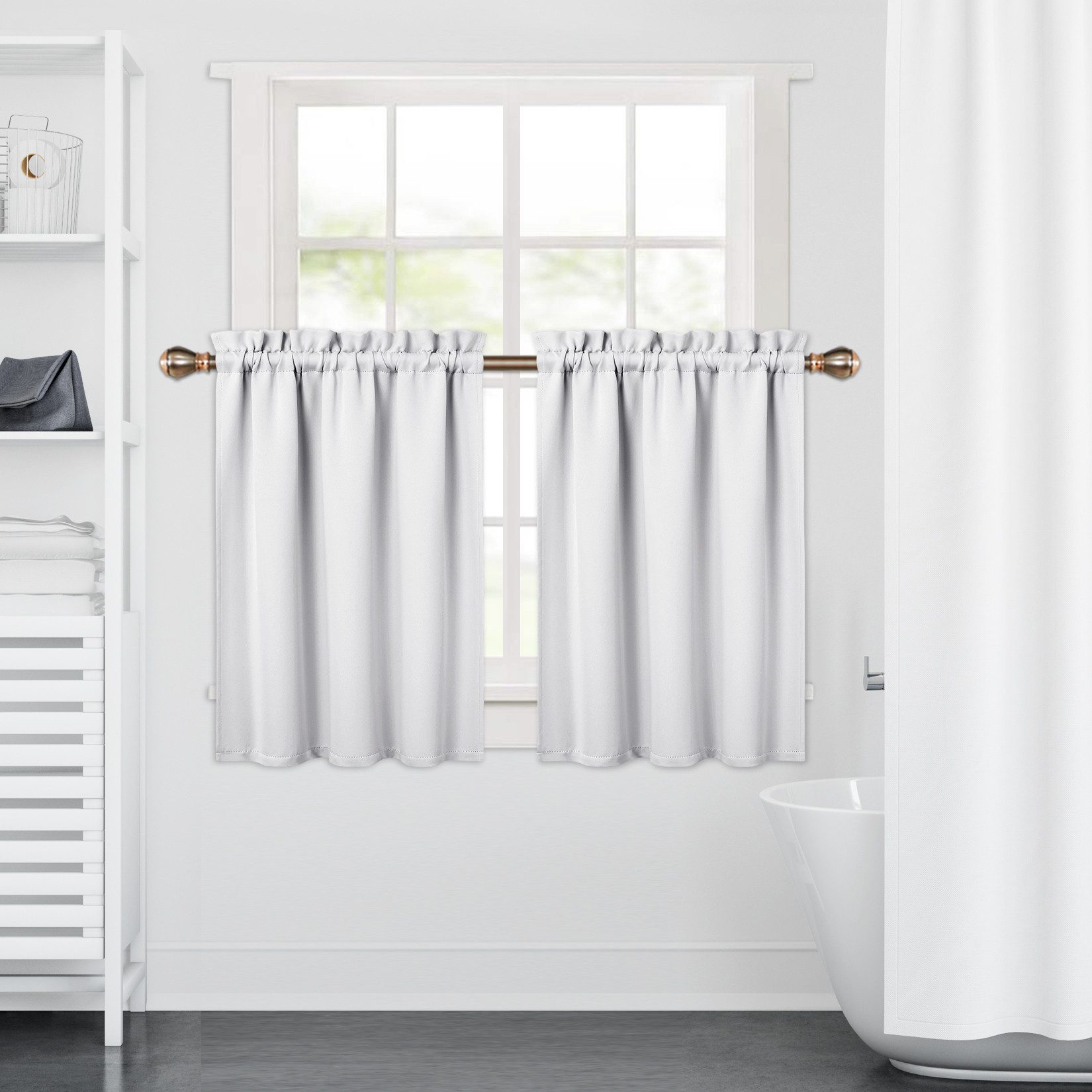 GarveeMore Gardine Verdunkelungsvorhang Scheibengardine Panneaux Kuvertstore, Thermoisolierende Verdunkelungsvorhänge für Küche und kleine Fenster – Bild 3 von 5