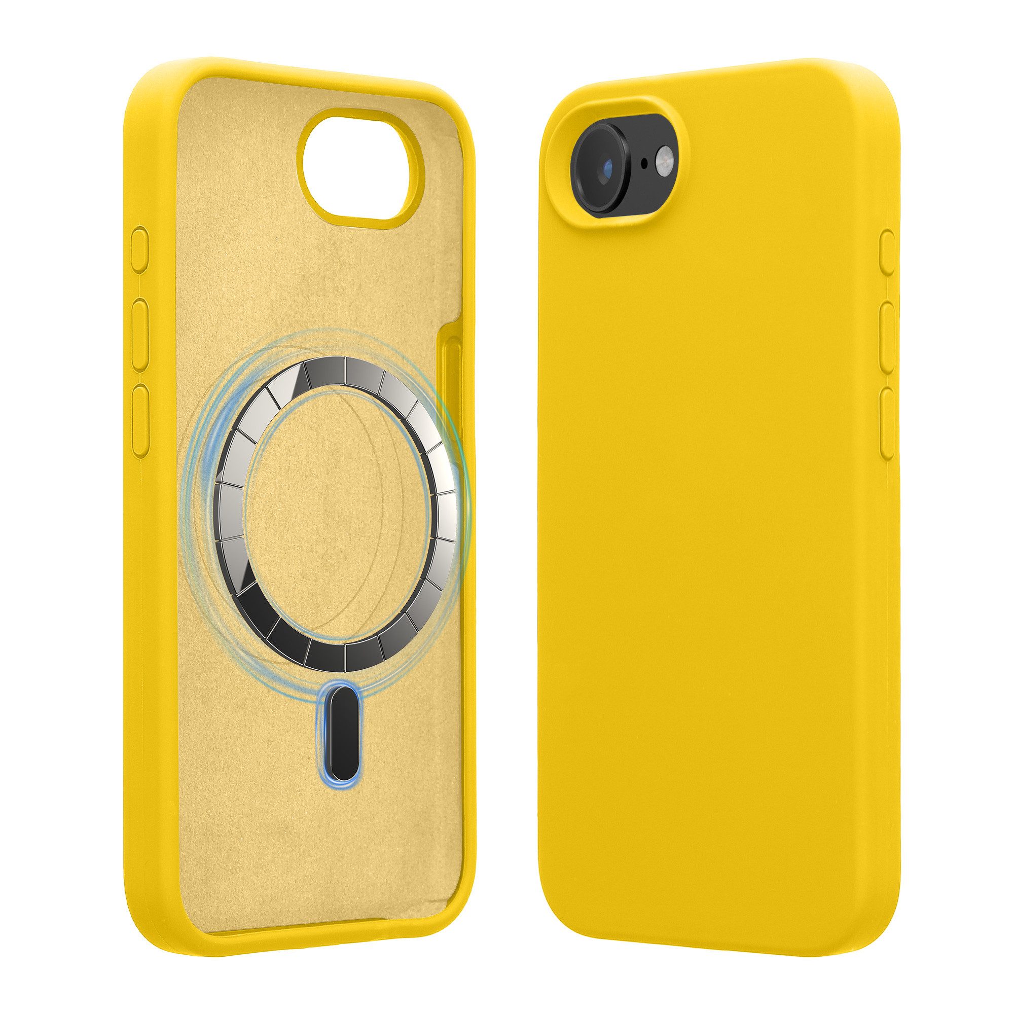 kwmobile Smartphone-Hülle Hülle kompatibel mit Apple iPhone 17e / iPhone 16e, magnetische Handyhülle Silikon Case - Cover gummiert