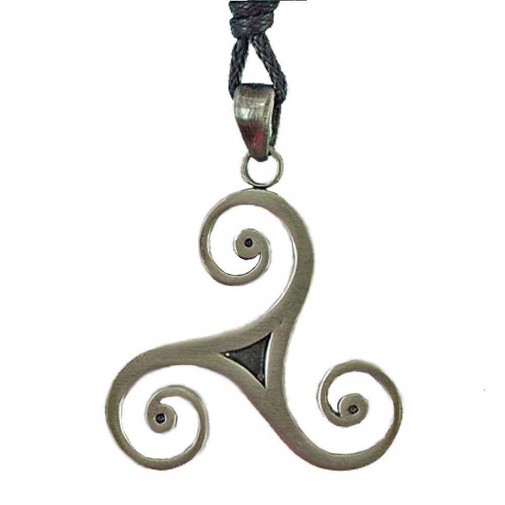 HOPLO Kettenanhänger Triskele Anhänger Schmuck Zinn 35x32mm mit Schnur