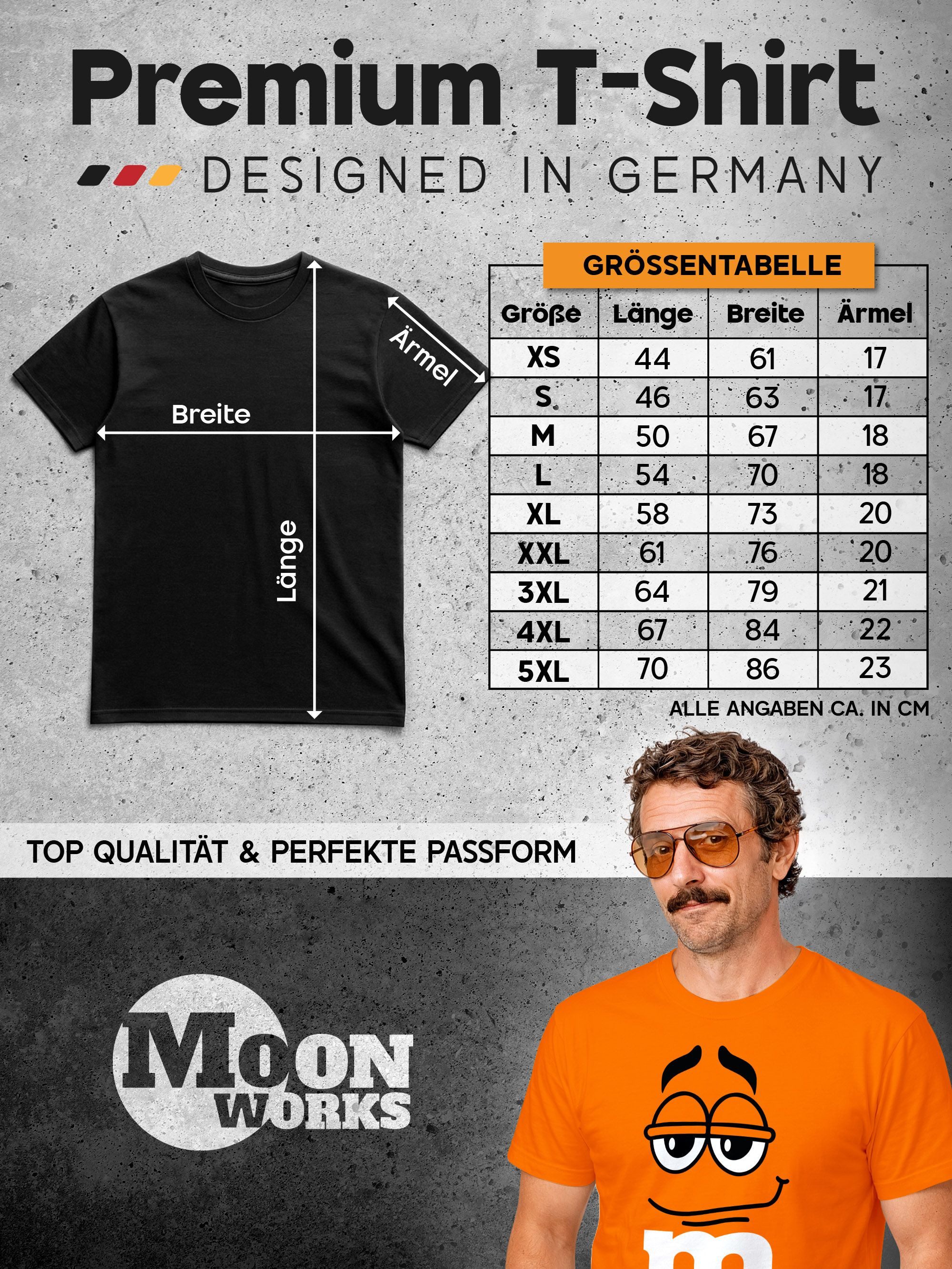 MoonWorks Print-Shirt Herren T-Shirt Fasching Karneval M Aufdruck Gruppenkostüm Verkleidung mit Print