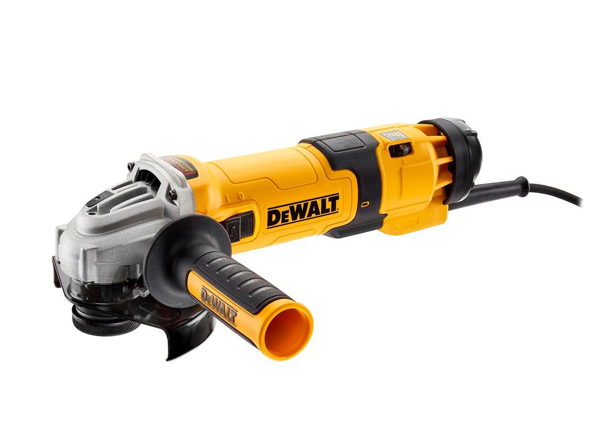 DeWalt Winkelschleifer 125mm 1500W, 1500 W Motorleistung, werkzeugloser Wechsel durch Schnellspannflansch