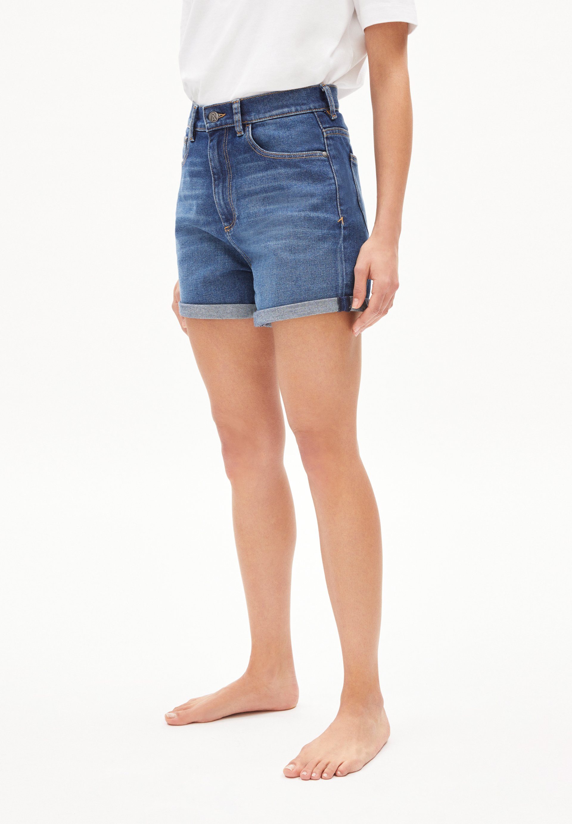 Armedangels Shorts (1-tlg) Shorts dark Jeans Mix aus Bio-Baumwoll Damen SVIAA