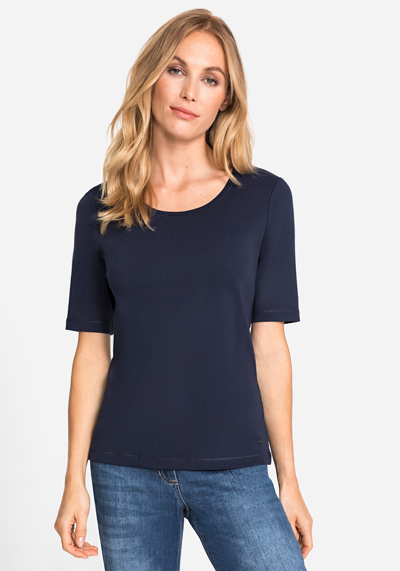 Olsen T-Shirt mit Rundhalsausschnitt und kurzen Ärmeln