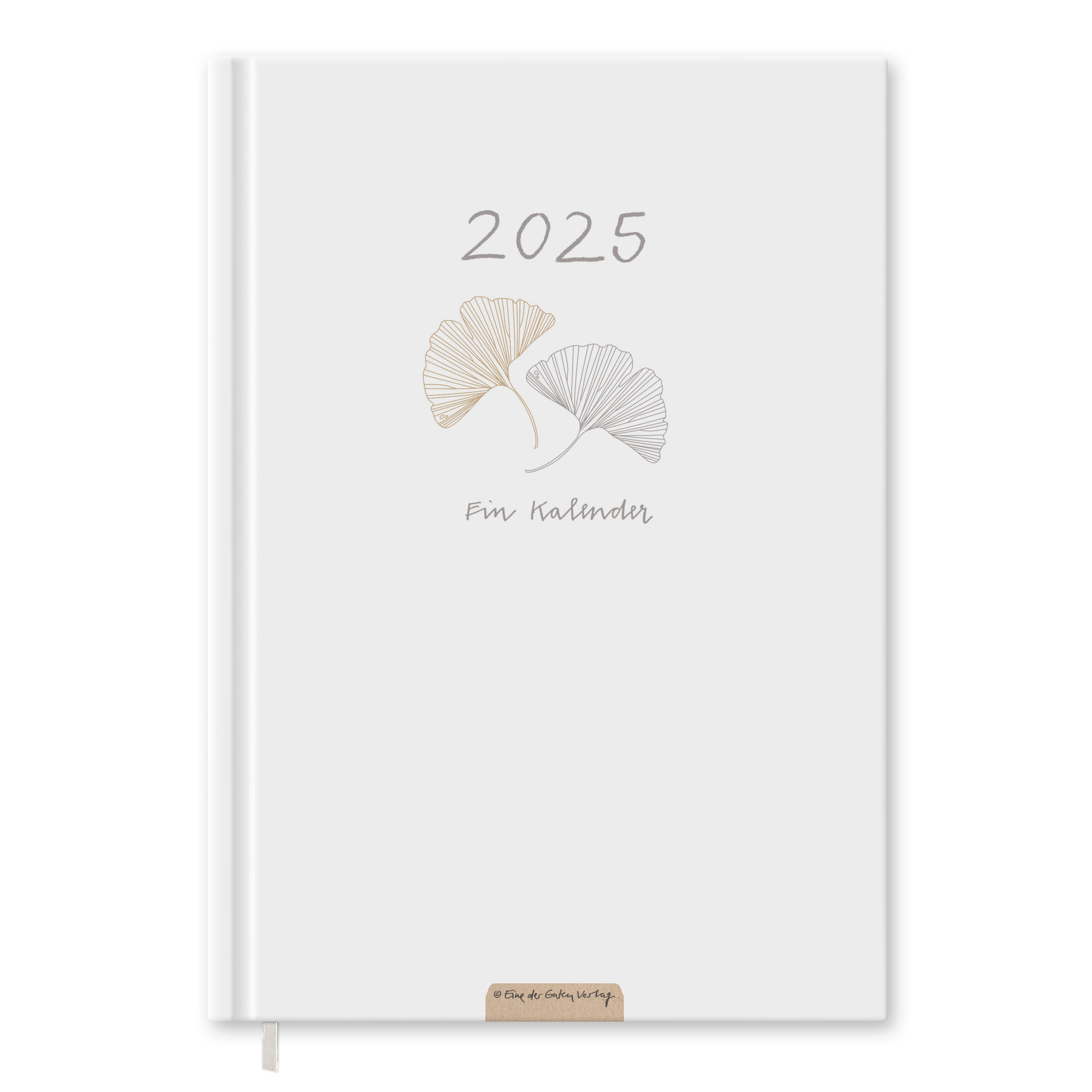 Eine der Guten Verlag Terminkalender Terminplaner 2025 - 365 gute Tage A5, weiß, 1 Seite/ Tag, 408 S. FSC-Papier, Hardcover, klimaneutral