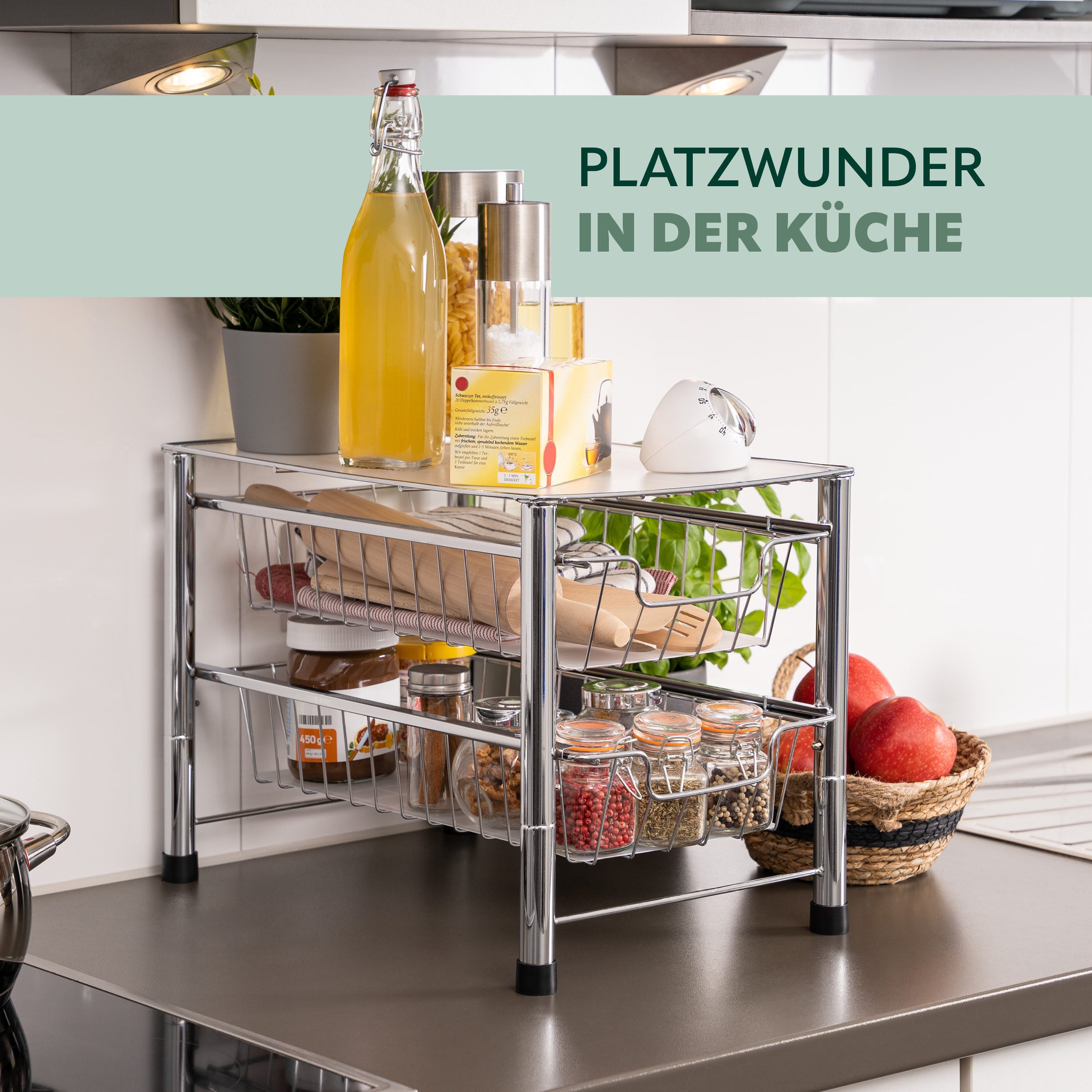 bremermann Küchenregal Schubladenregal 2 Auszüge, Küchenregal mit Auszug, E günstig online kaufen