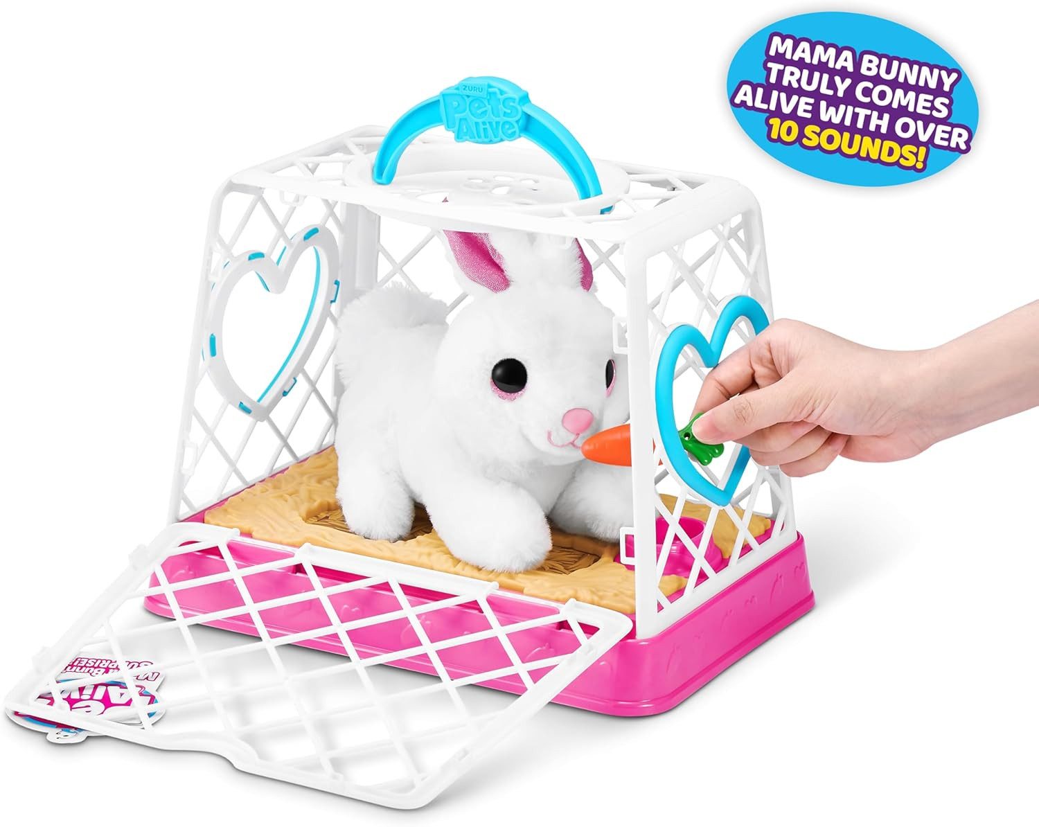 ZURU Robotertier Pets Alive Mama Bunny Surprise Plüsch-Hase - Elektronisches Haustier