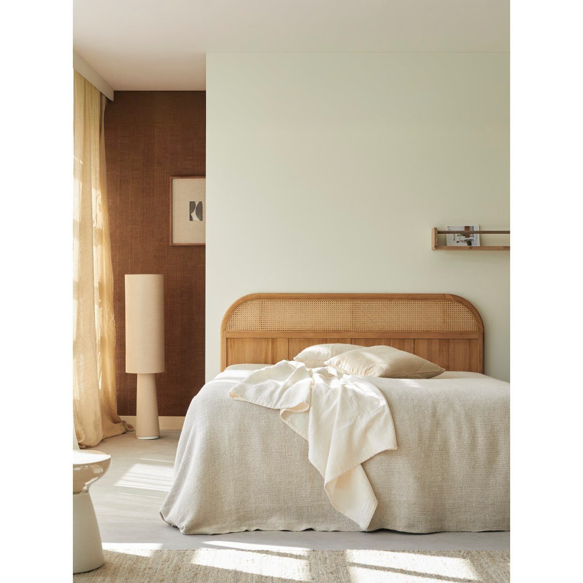 Tikamoon Massivholzbett Bett-Kopfteil Hector aus Teakholz 170 cm (1-tlg)