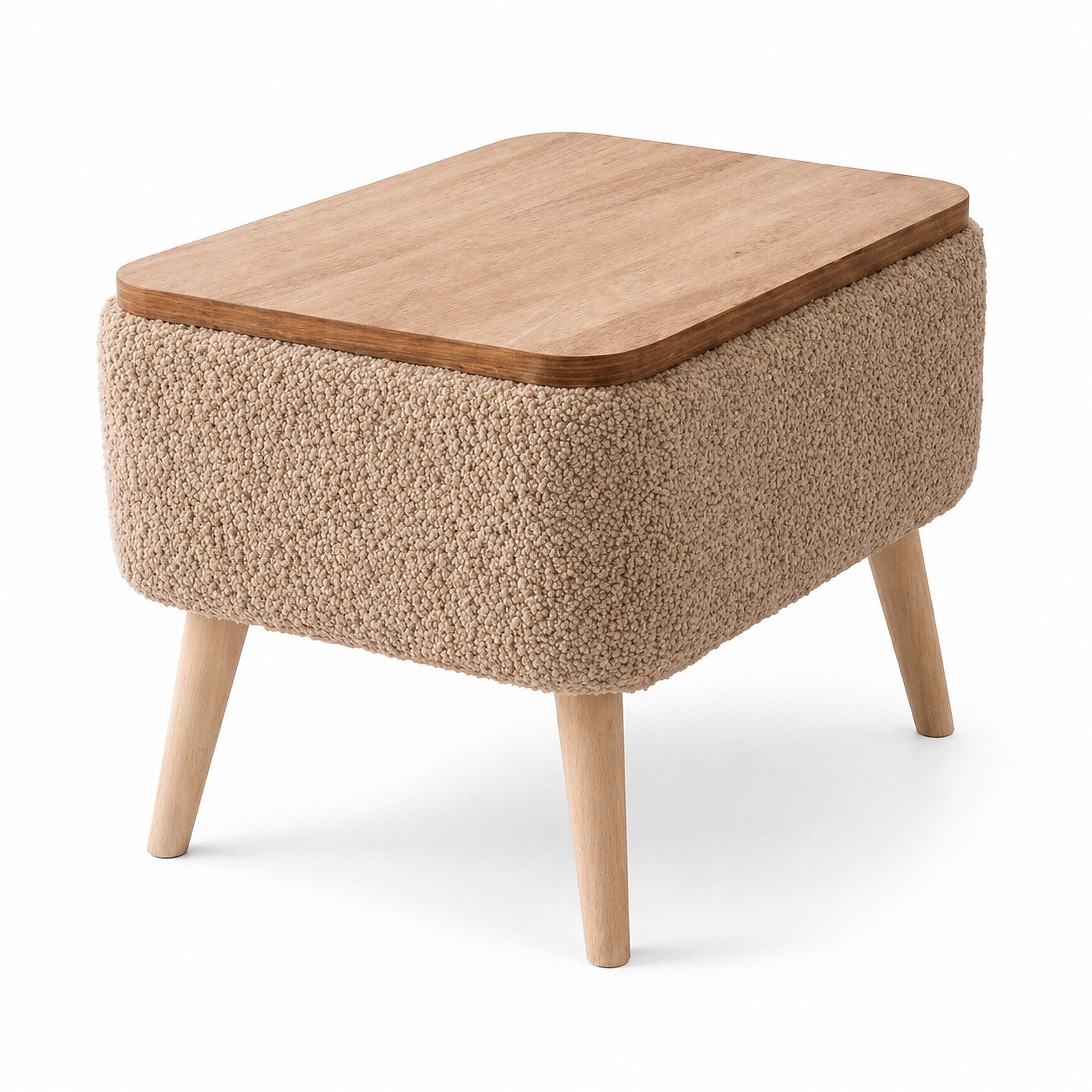 Skye Decor Beistelltisch Snug Japandi (1-St), Teddy-Optik mit Stauraum