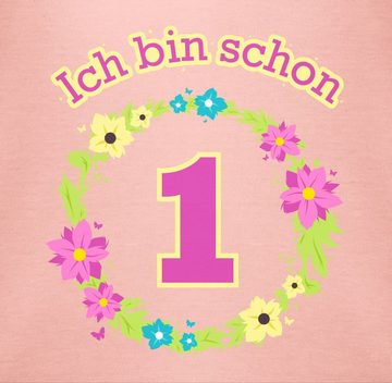 Shirtracer T-Shirt Ich bin schon eins Blumenkranz 1. Geburtstag