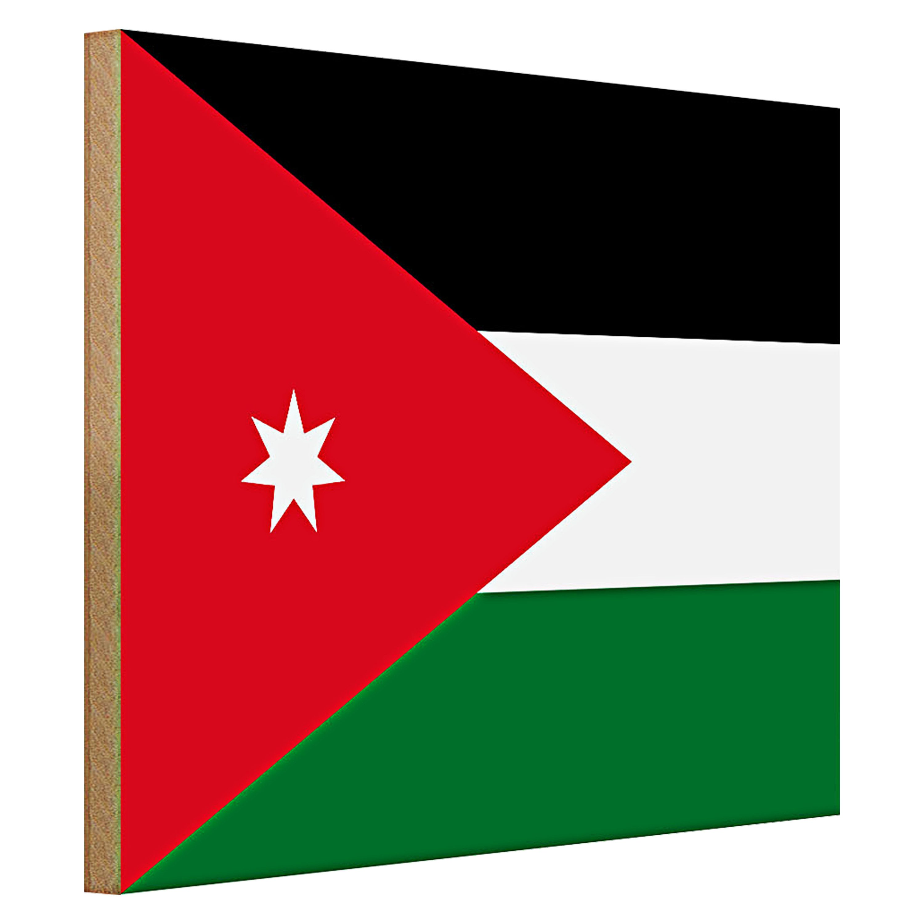 Roomando Holzbild Flagge Jordanien 40x30cm Flag of Jordan