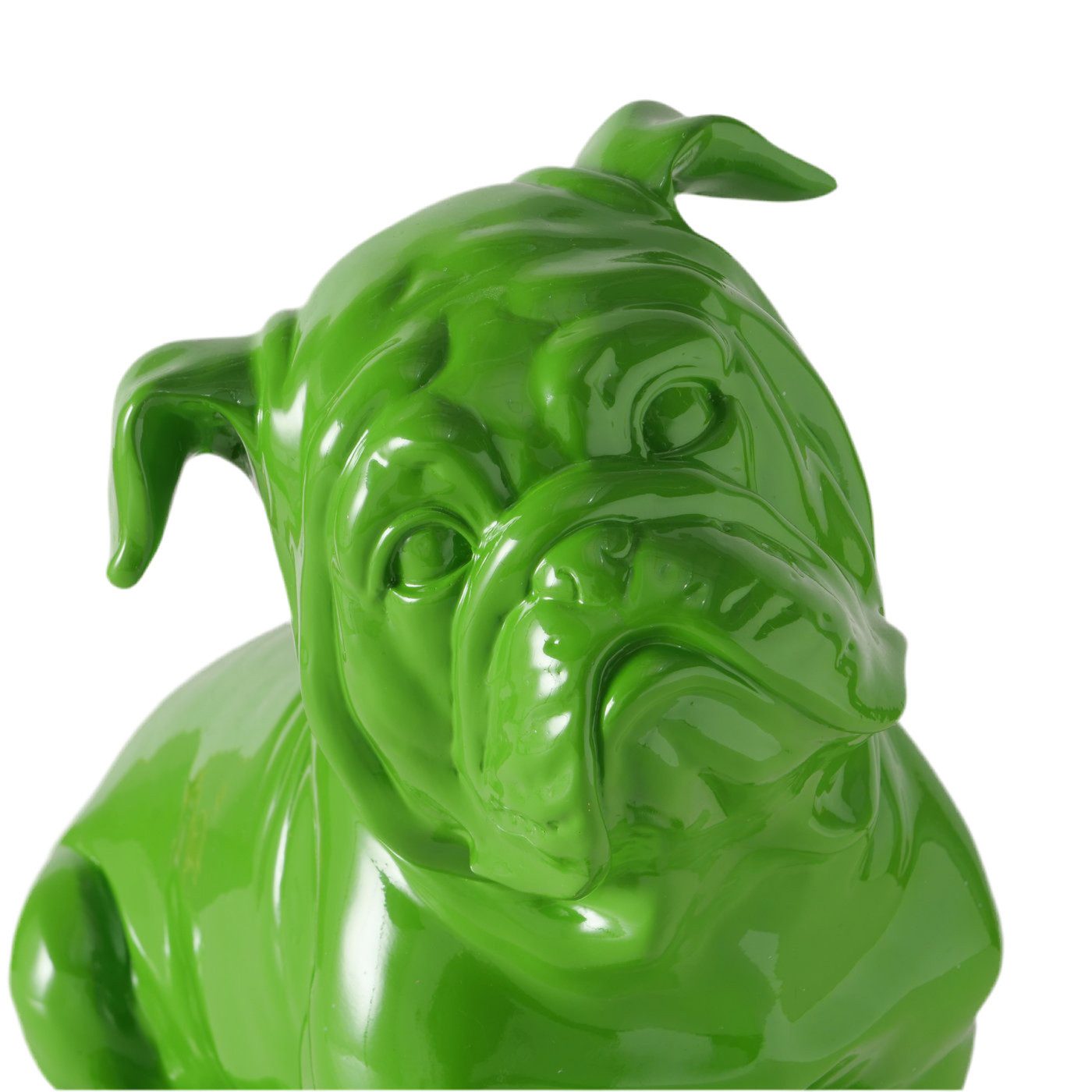 MF Tierfigur Bully Figur Grün Glanzoptik 32cm Handbemalt Deko Hund (1 St)
