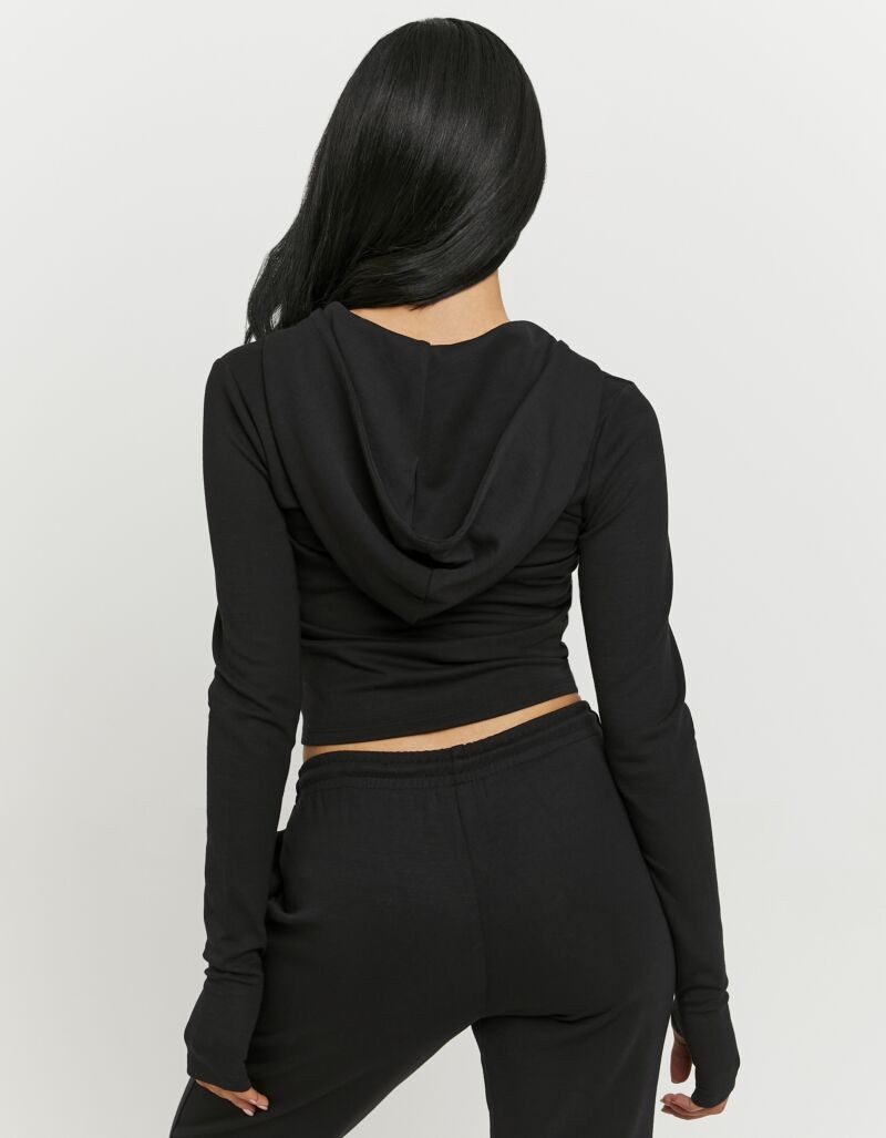 Tally Weijl Kapuzensweatjacke SSWPEMARIE Materialmix, verkürzt geschnitten günstig online kaufen