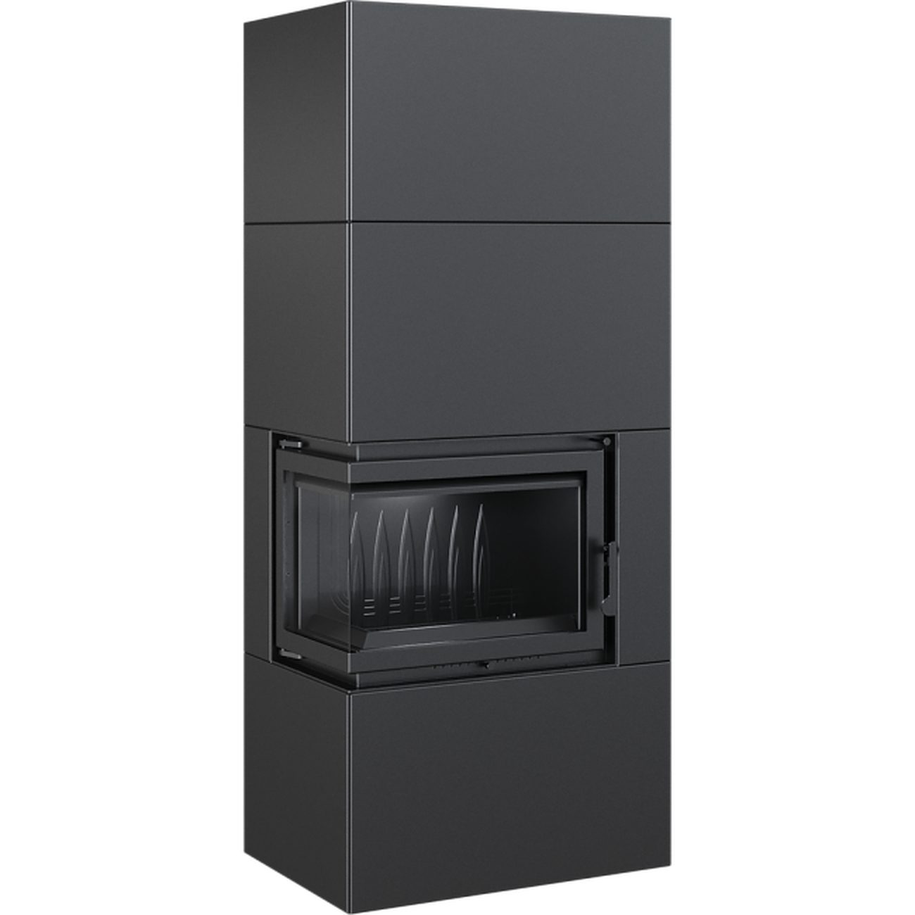 Kratki Kaminofen KAMINEINSATZ SIMPLE BOX 8 KW Ø 200 LINKS SCHWARZ, TÜRFEDER günstig online kaufen