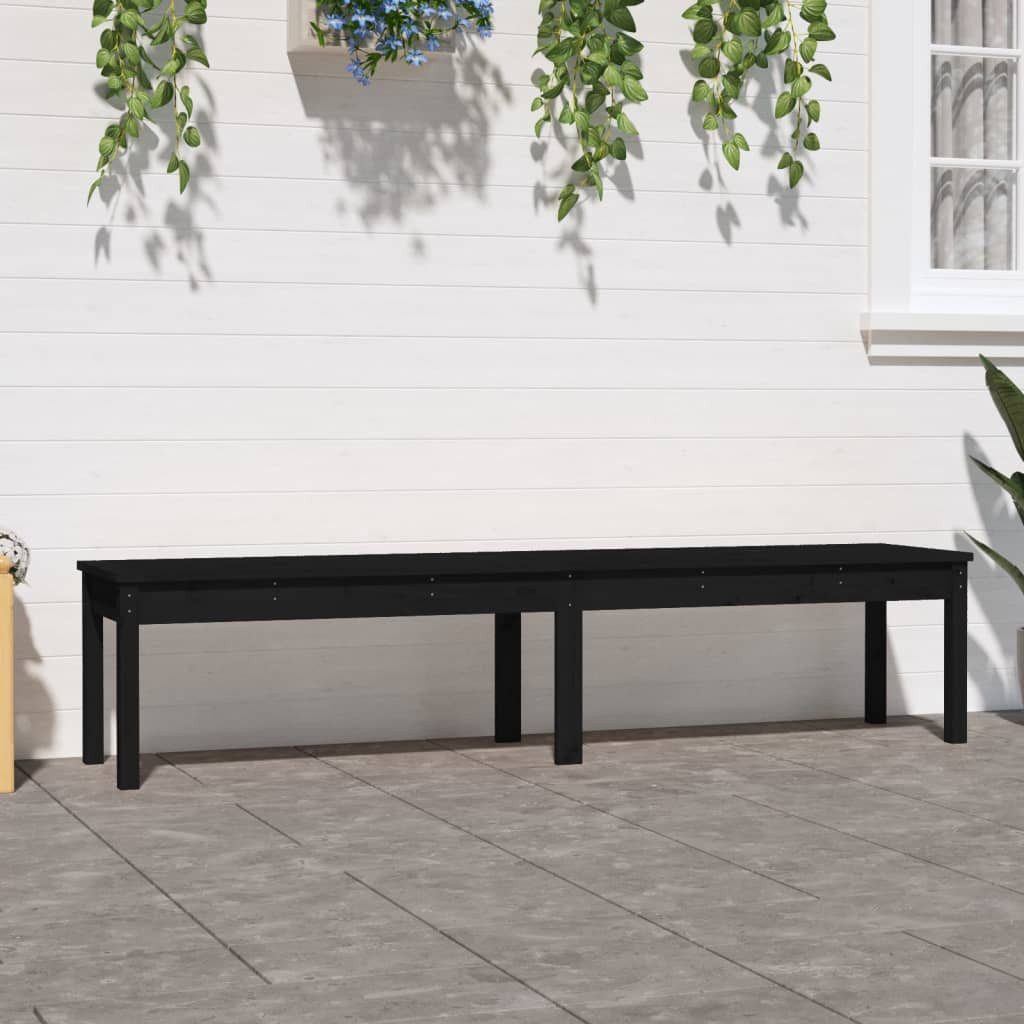 furnicato Gartenbank 2-Sitzer Schwarz 203,5x44x45 cm günstig online kaufen