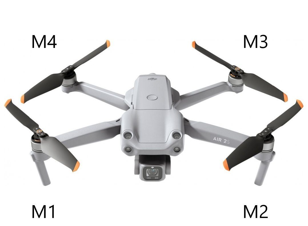 Zubehör vorne Arm Air DJI 2S - DJI links Drohne Motor M2