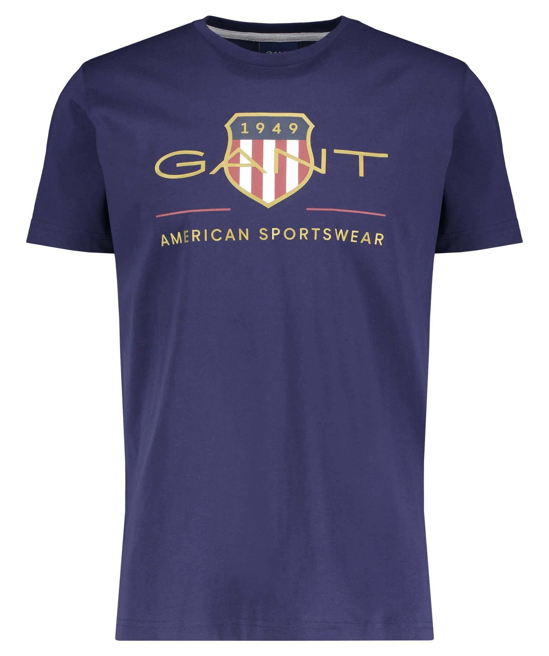 Herren marine T-Shirt (52) Gant (1-tlg) T-Shirt