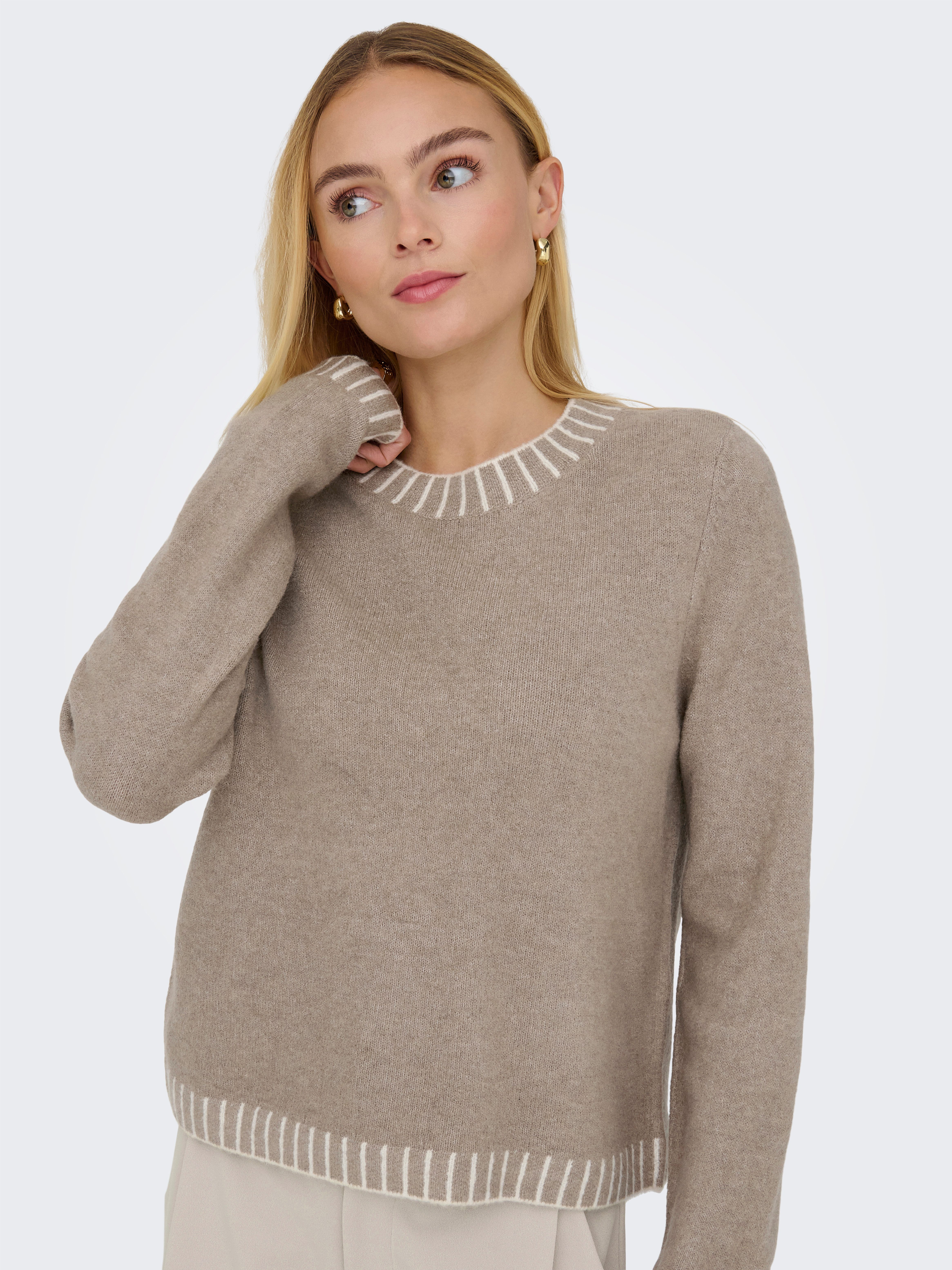 ONLY Strickpullover ONLFINA LS STITCH O-NECK CC KNT günstig online kaufen