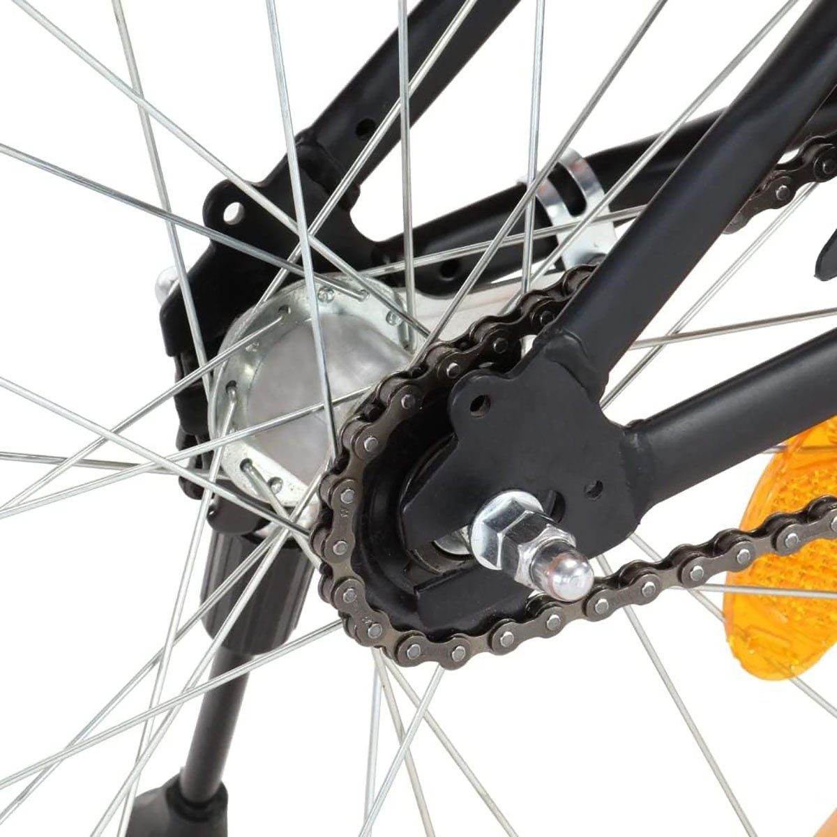 DOTMALL Schwarz Orange Vorderradträger Fahrradlenker mit und Kinderfahrrad 18 Zoll