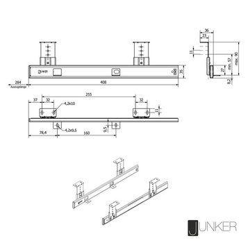 SO-TECH® Auszugsboden JUNKER Tastaturauszug KT1-30-H35-400-NF 400 mm schwarz